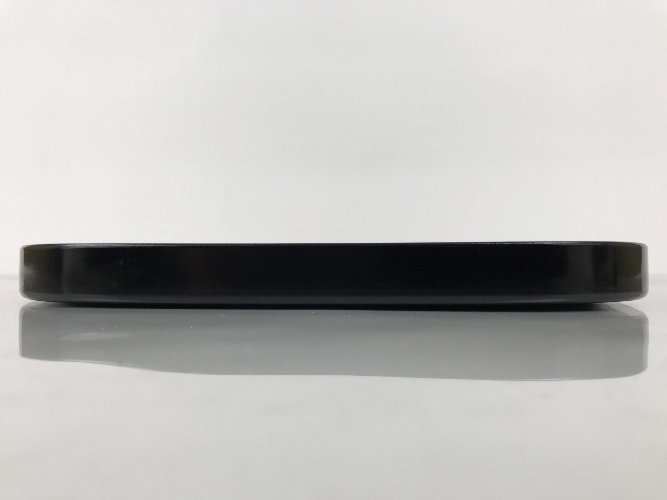 Japanese Lacquered Wood Serving Tray Obon Rectangle Black Gold Makie Pine L590 - Image 11