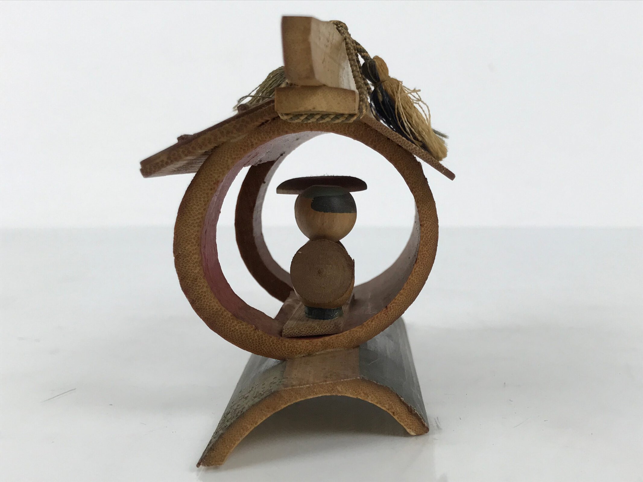 Japanese Bamboo Kokeshi Doll Vtg Kimono Figurine Palanquin Komagatake KF828