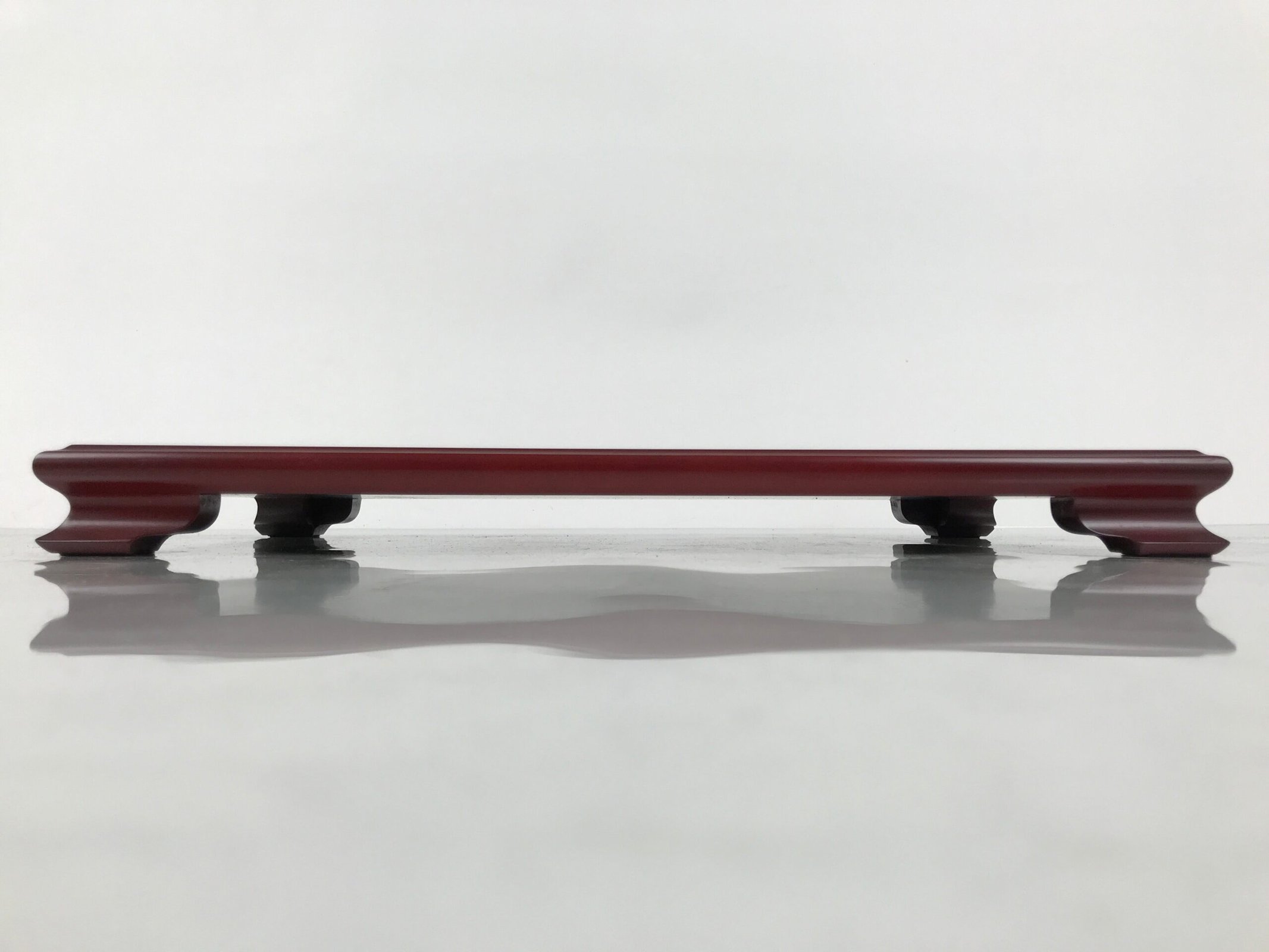 Japanese Brushed Lacquer Wooden Flower Vase Stand Kadai Ikebana Bonsai Red WT597