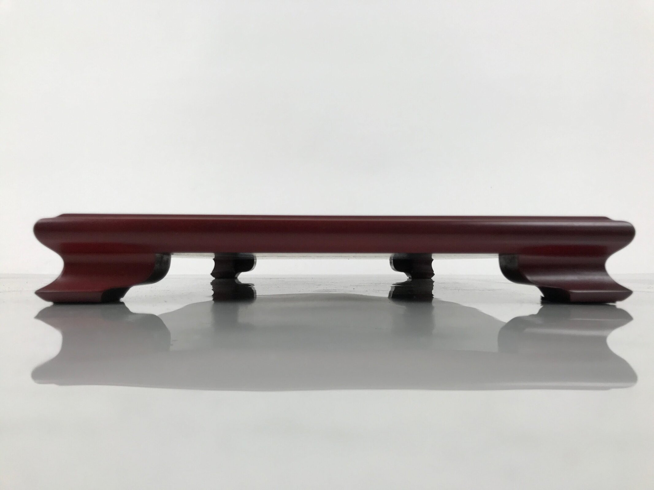 Japanese Brushed Lacquer Wooden Flower Vase Stand Kadai Ikebana Bonsai Red WT597