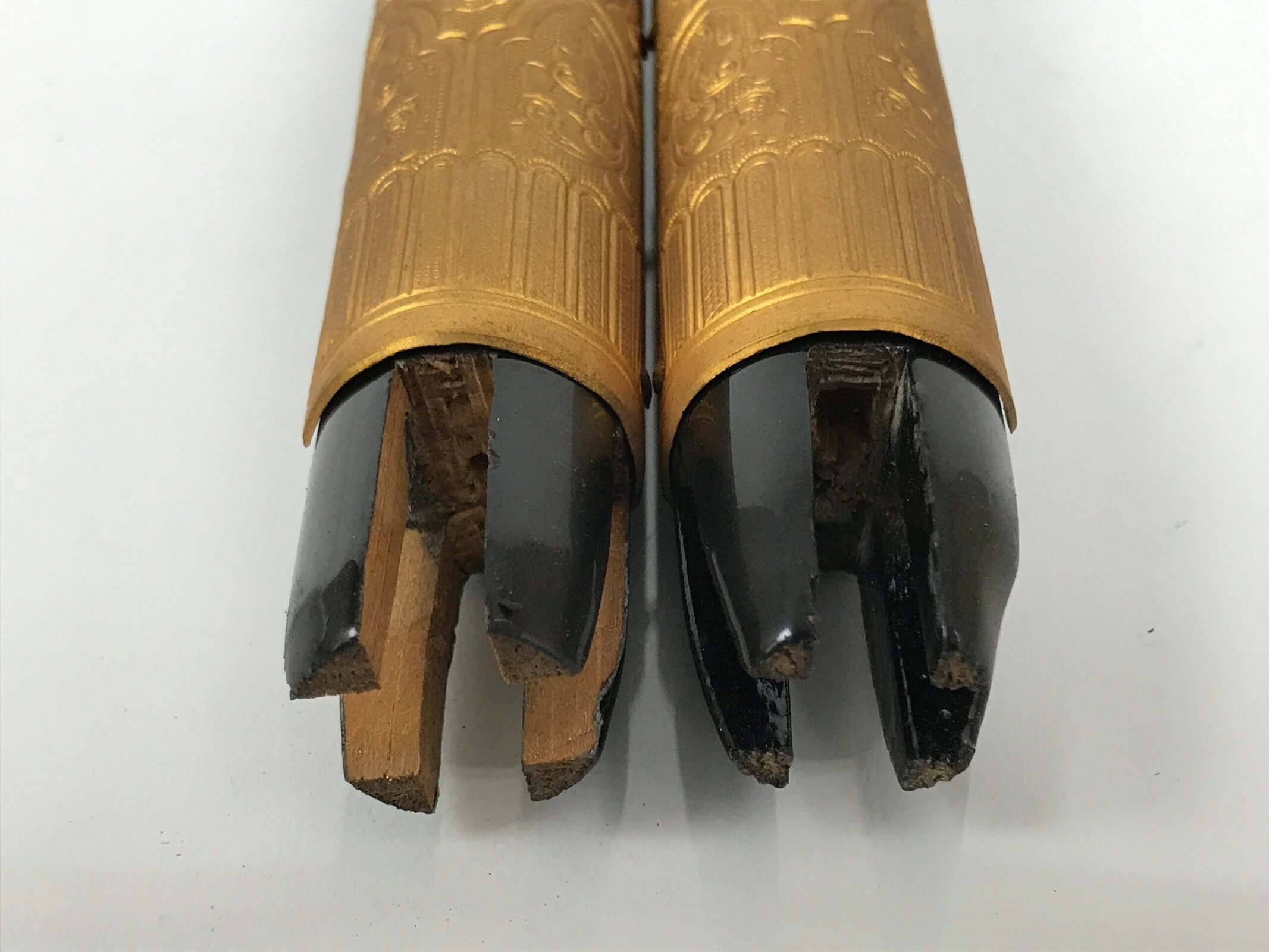 Japanese Buddhist Altar Decorative Lacquer Pillars 2pc Butsudan Parts Gold BP17