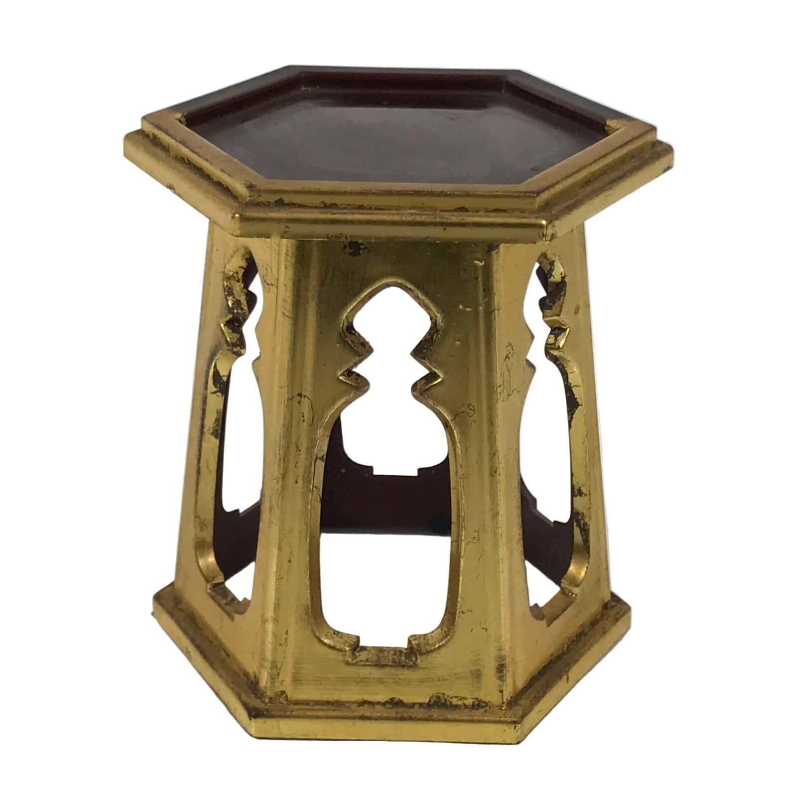 Japanese Buddhist Altar Fitting Resin Offering Cup Stand Butsugu Gold Red BA870