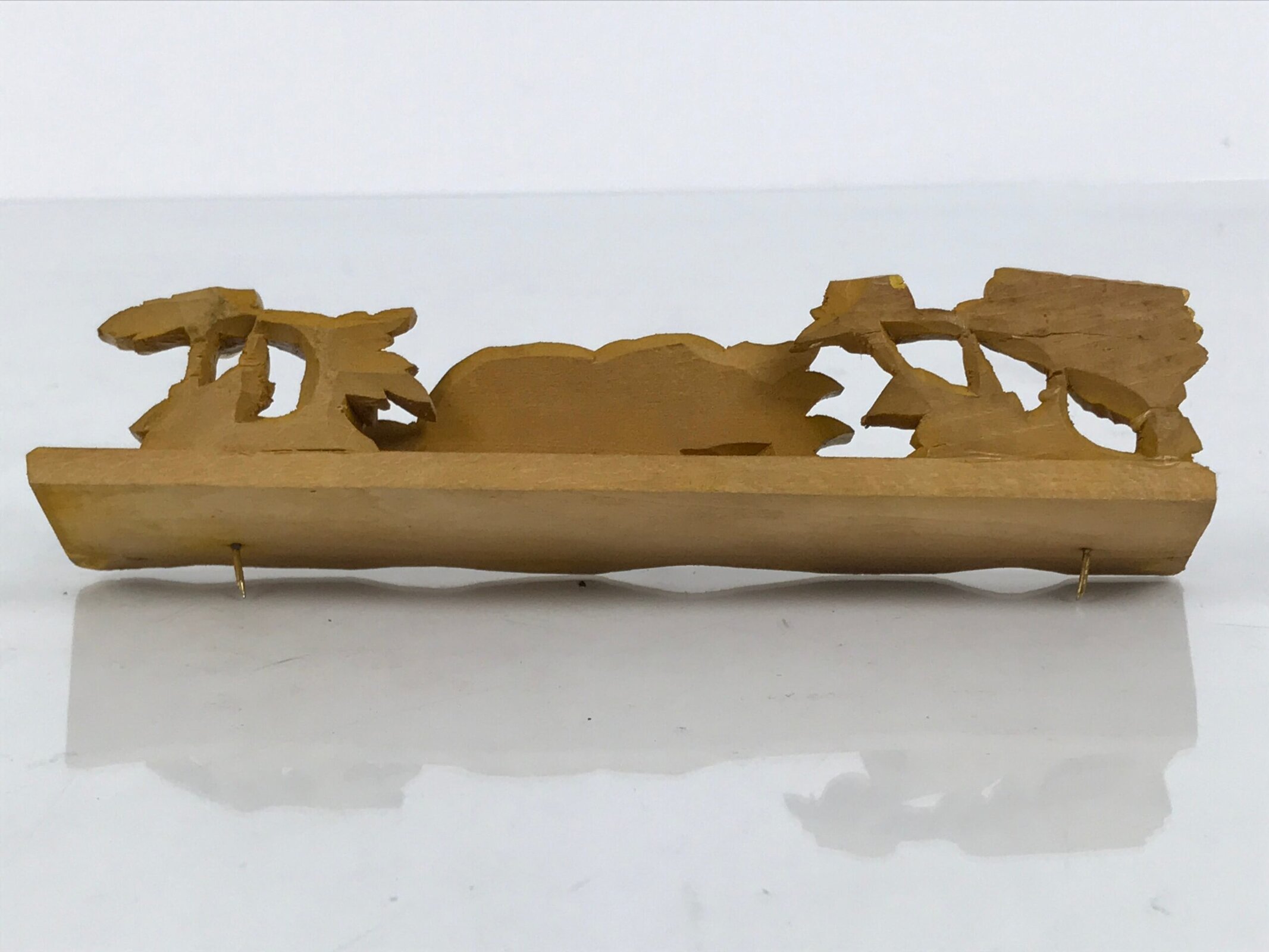 Japanese Buddhist Altar Wood Shishi Lion Dog Vtg Butsudan Spare Part Gold BP2