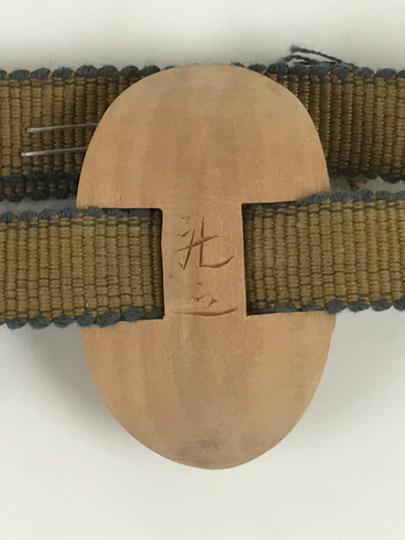 Japanese Carved Noh Mask Obidome Vtg Netsuke Sandalwood Young Girl Koomote SP1