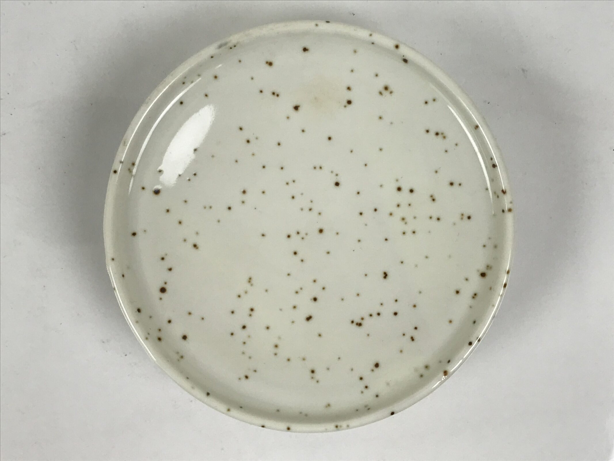 Japanese Ceramic Lidded Bowl Mushiwan Cup Pottery White Blue Bamboo Leaves Y547