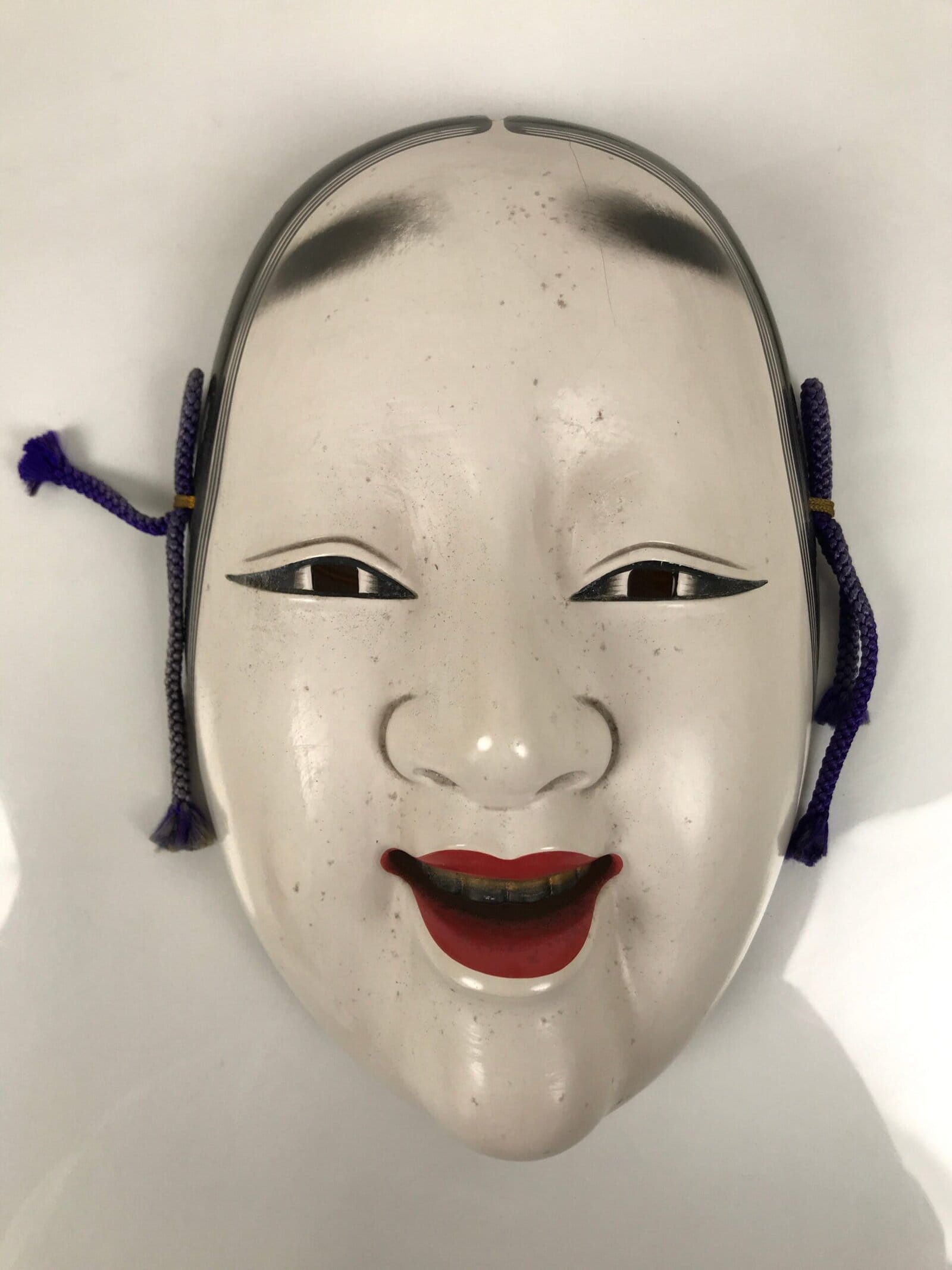 Japanese Ceramic Noh Mask Koomote Young Woman Vtg Nohmen Girl Kagura Dance OM106