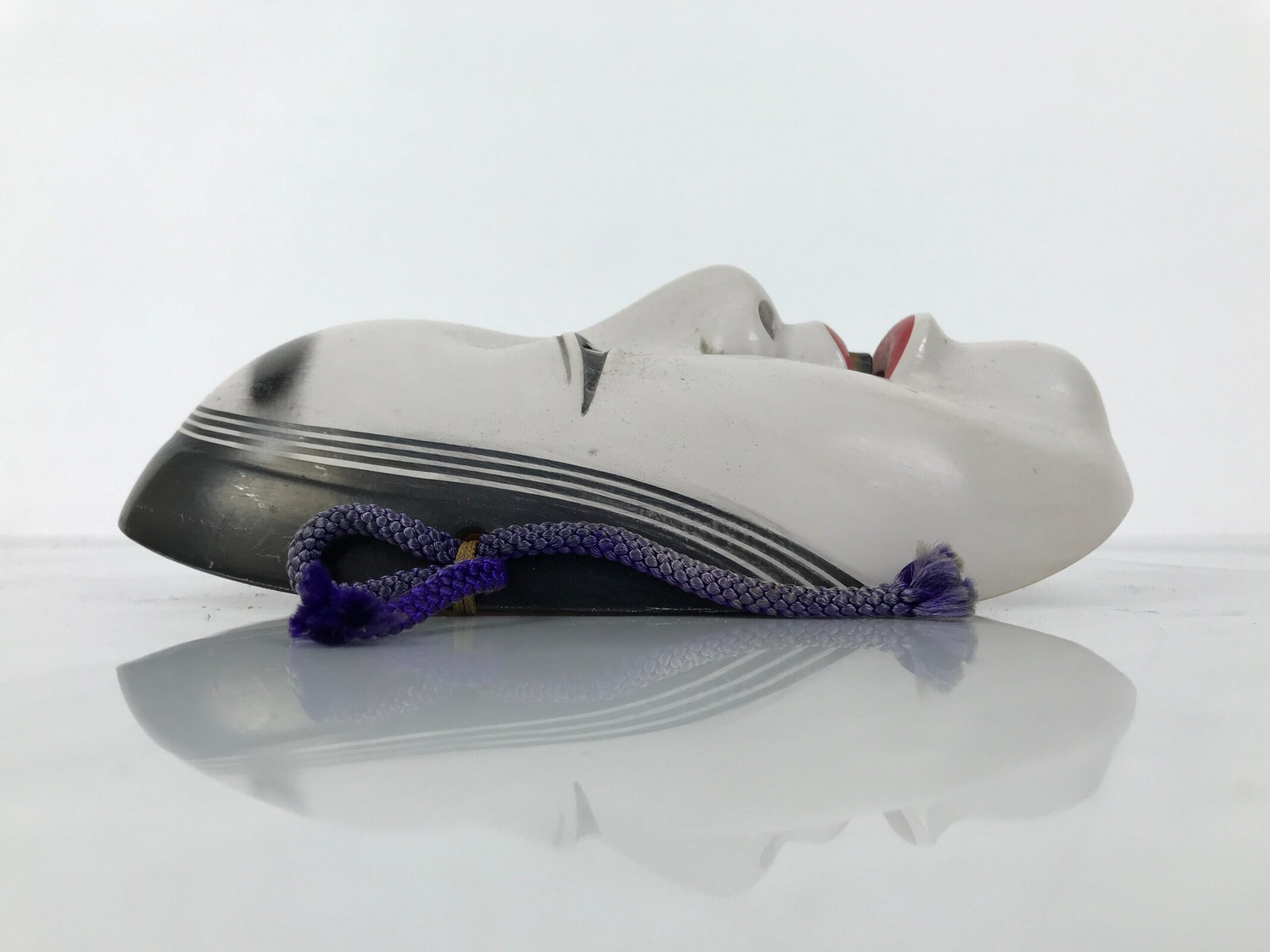 Japanese Ceramic Noh Mask Koomote Young Woman Vtg Nohmen Girl Kagura Dance OM106