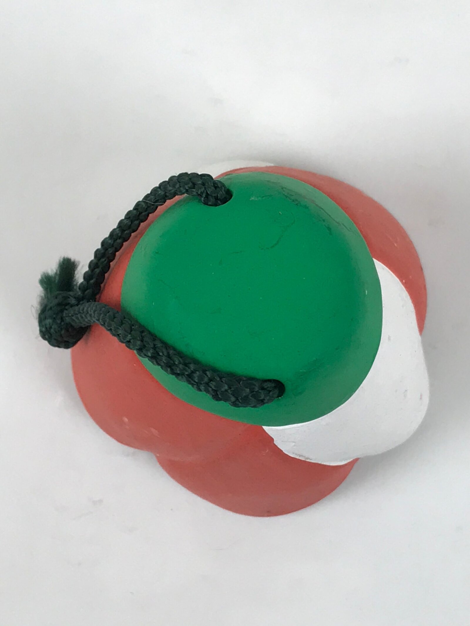 Japanese Clay Bell Dorei Camellia Flower Vtg Tsuchi-Suzu Nara Red White DR644