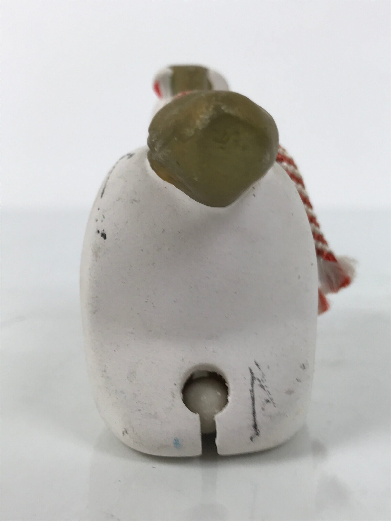 Japanese Clay Bell Dorei Horse Vtg Tsuchi-Suzu Zodiac Animal Uma White DR641
