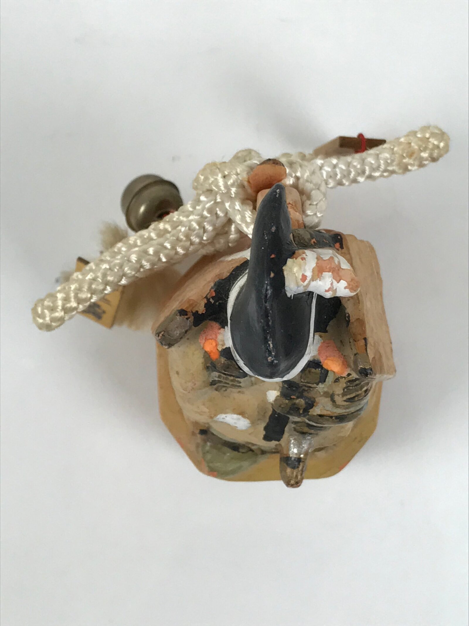 Japanese Clay Bell Dorei Samurai Vtg Tsuchi-Suzu Armor Warrior Beige Atami DR652