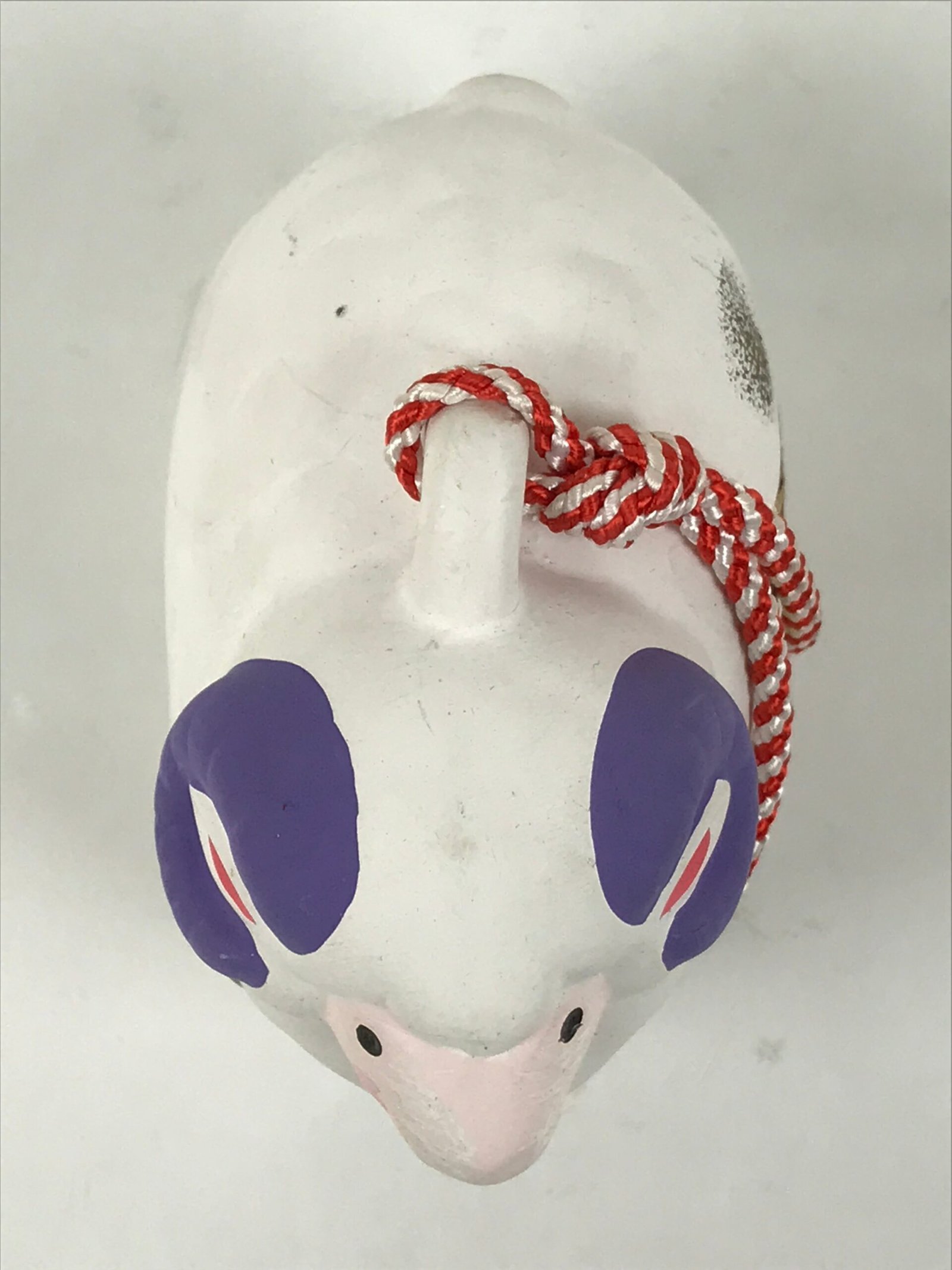 Japanese Clay Bell Dorei Sheep Vtg Tsuchi-Suzu Zodiac Animal Hitsuji White DR659