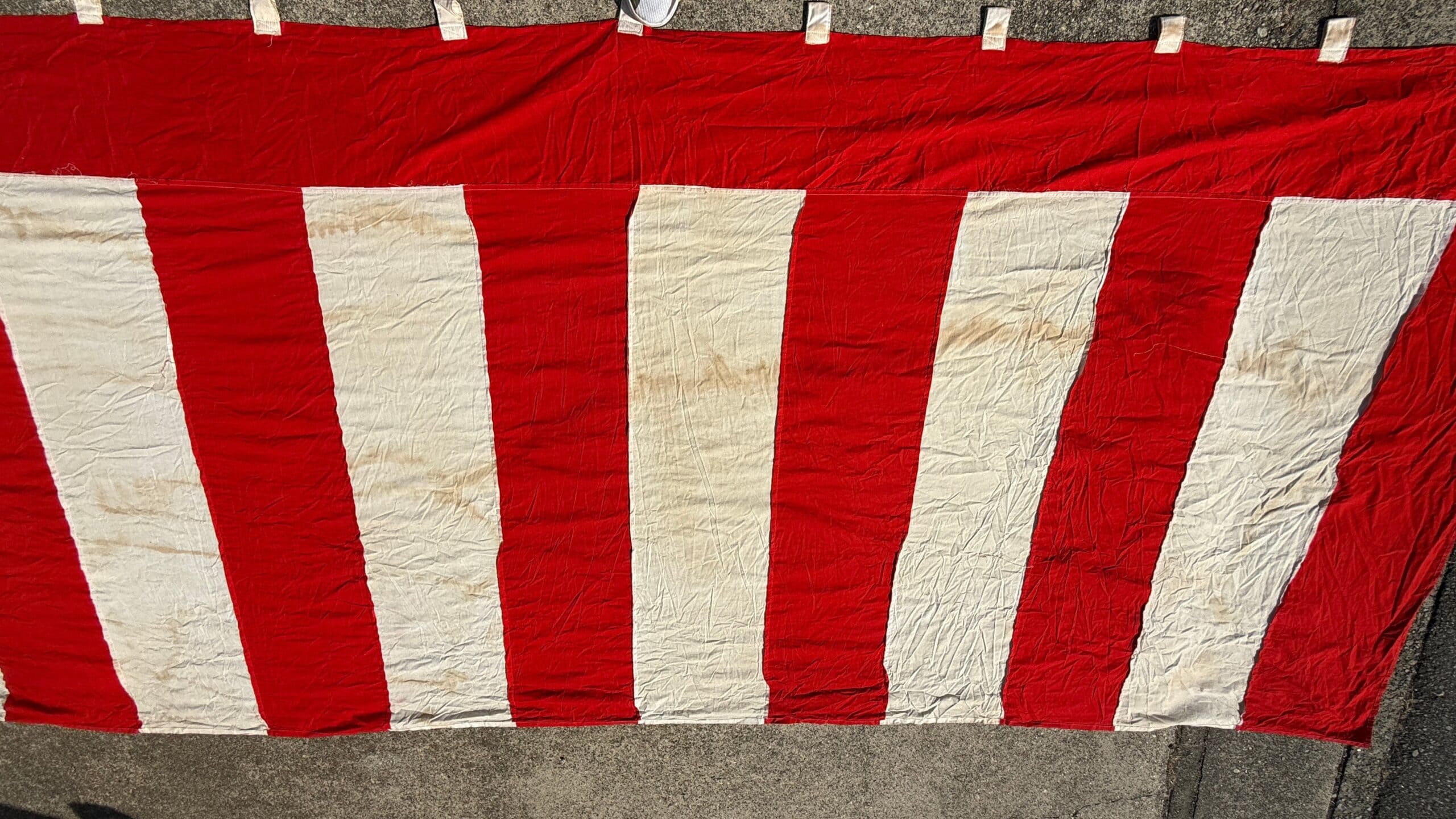 Japanese Decorative Divider Curtain Kohakumaku Vtg Noren Red White Fabric MK41