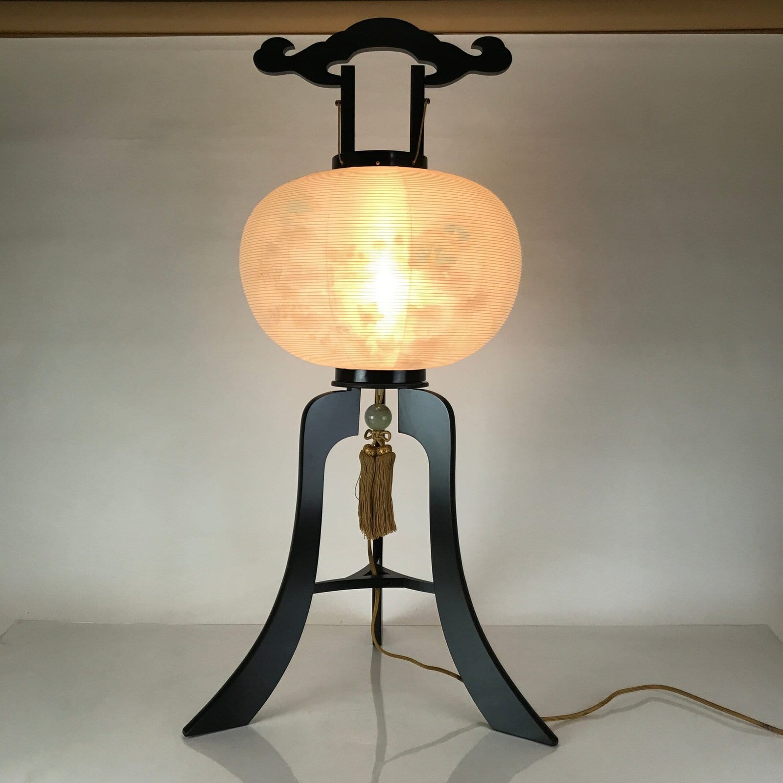 Japanese Electric Gifu Lantern 3 Legs Stand Vtg Obon Autumn Flowers Decor LT110