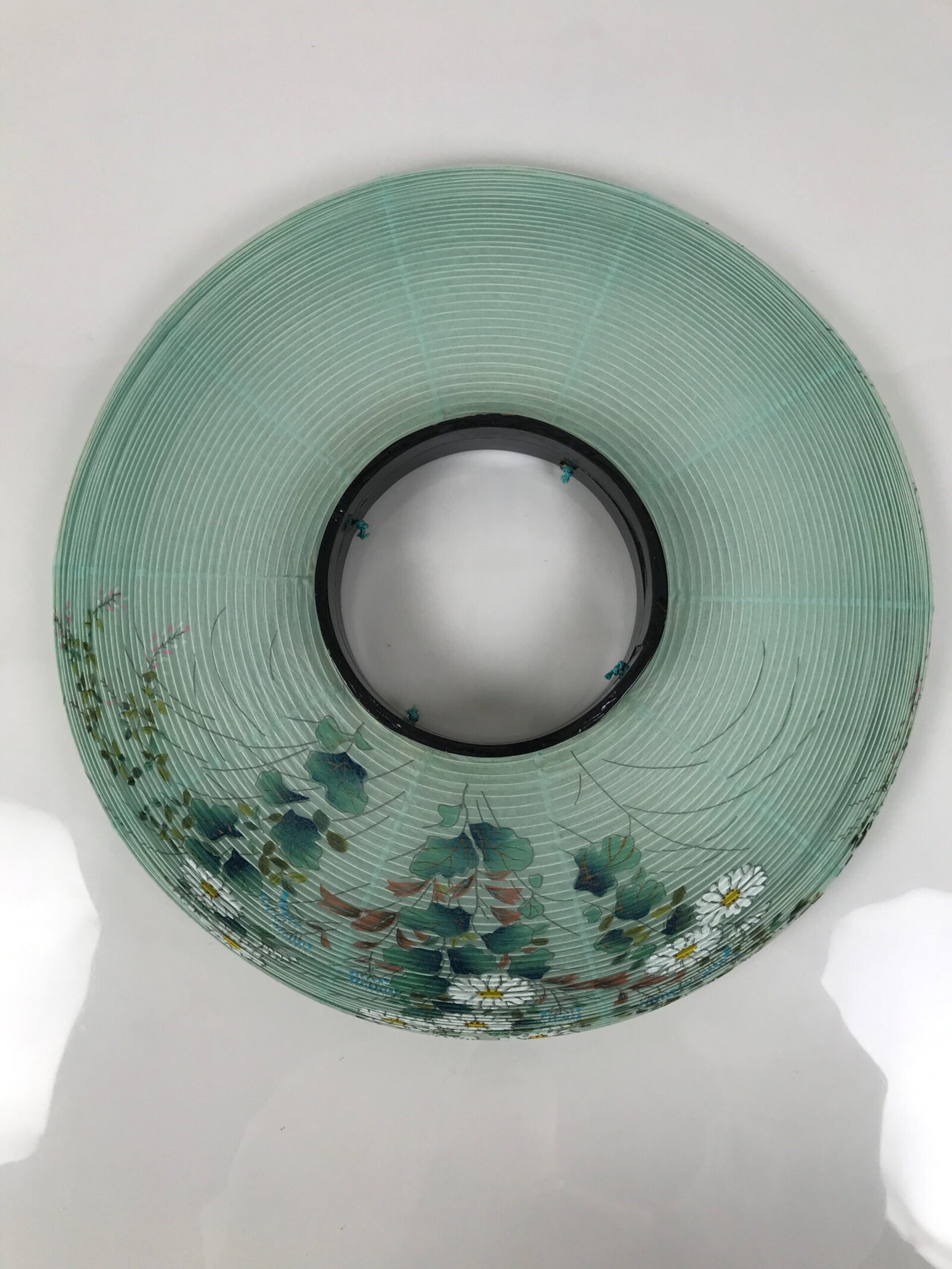 Japanese Electric Gifu Lantern 3 Legs Stand Vtg Obon Flowers Green Decor LT111