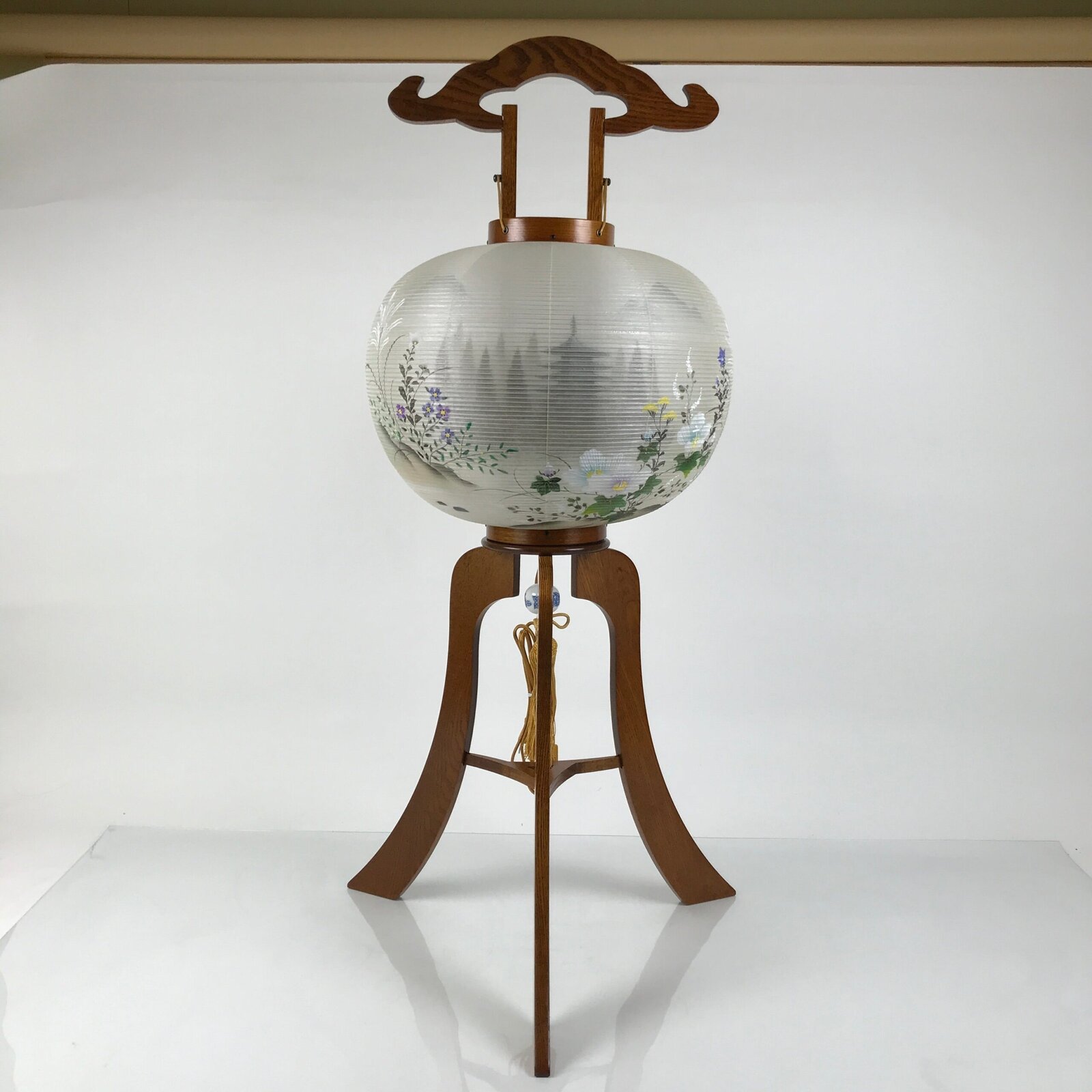 Japanese Electric Gifu Lantern 3 Legs Stand Vtg Obon Flowers Pagoda Decor LT112