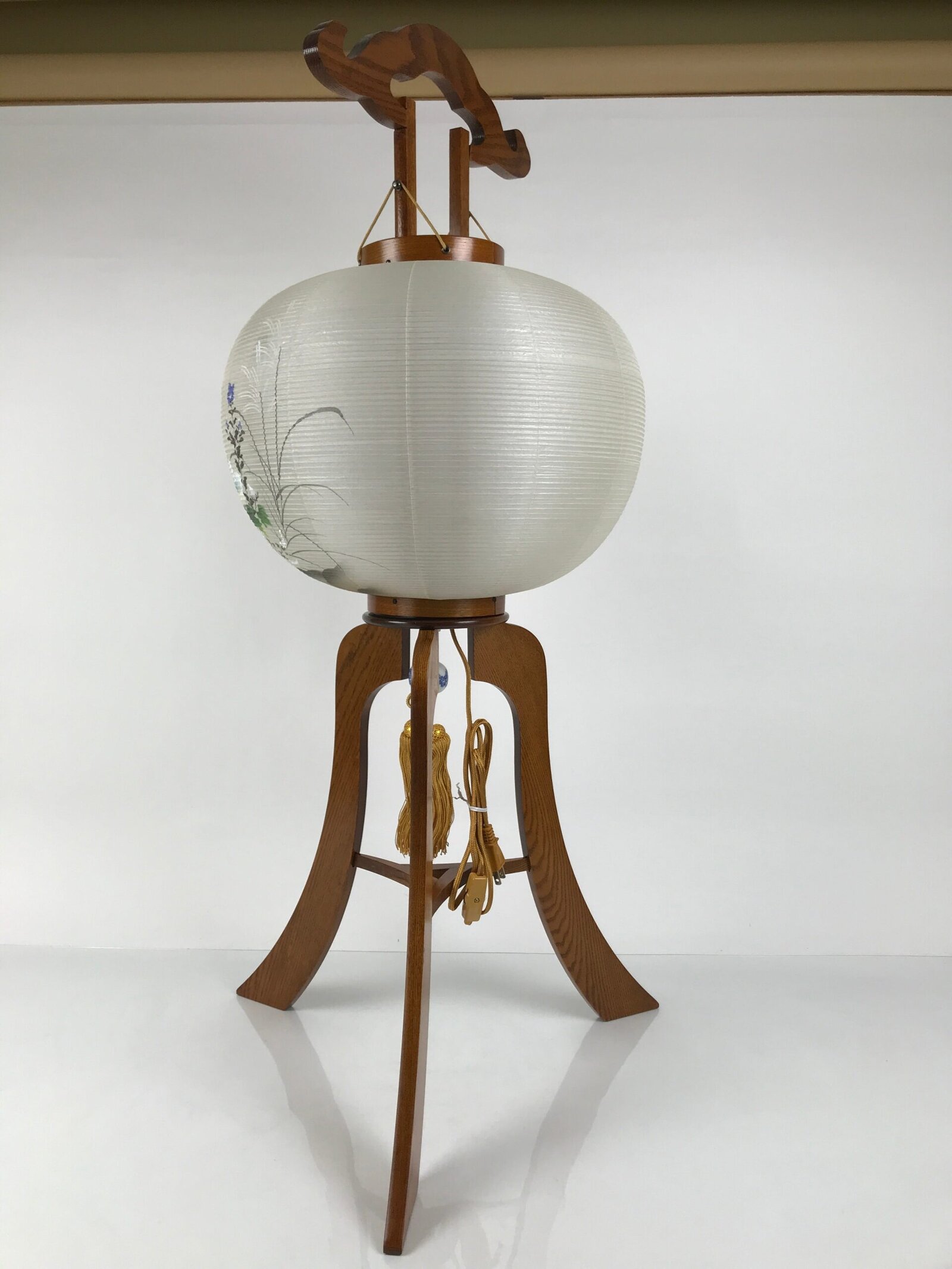 Japanese Electric Gifu Lantern 3 Legs Stand Vtg Obon Flowers Pagoda Decor LT112