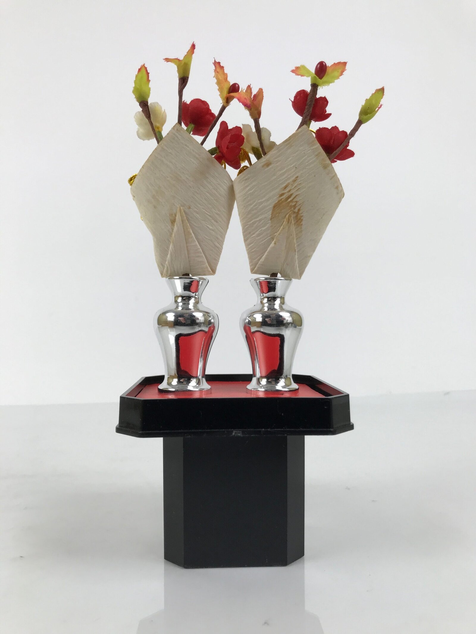 Japanese Hina Doll Accessory Set Vtg Kuchibana Vase Sambo Tray Ohinasama ID677