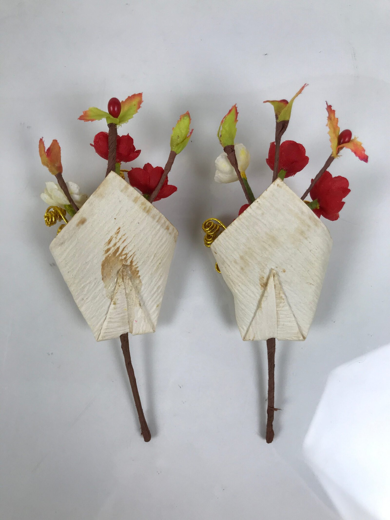 Japanese Hina Doll Accessory Set Vtg Kuchibana Vase Sambo Tray Ohinasama ID677