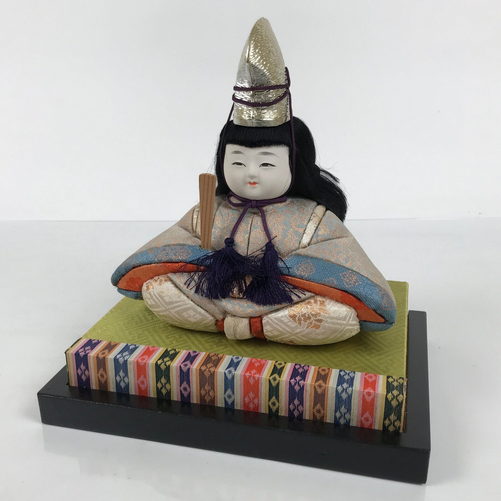 Japanese Hina Doll Ningyo Prince Vtg Girl's Day Ohinasama Silk Kimekomi ID664