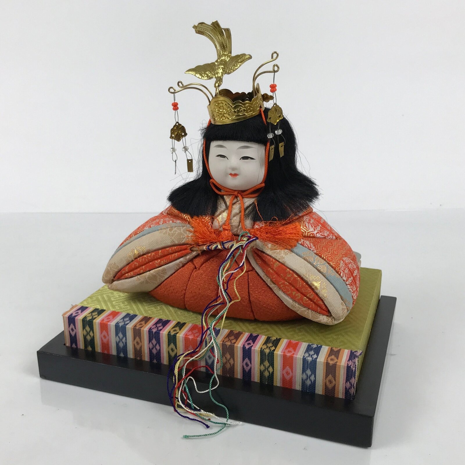 Japanese Hina Doll Ningyo Princess Vtg Girl's Day Ohinasama Silk Kimekomi ID663