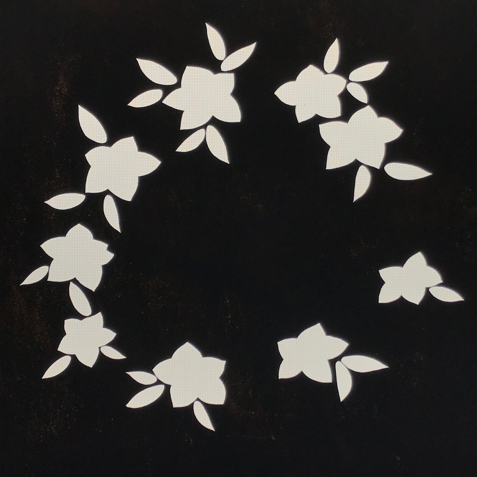 Japanese Katagami Paper Kimono Stencil Vtg Balloon Flower Bellflower Kikyo A820