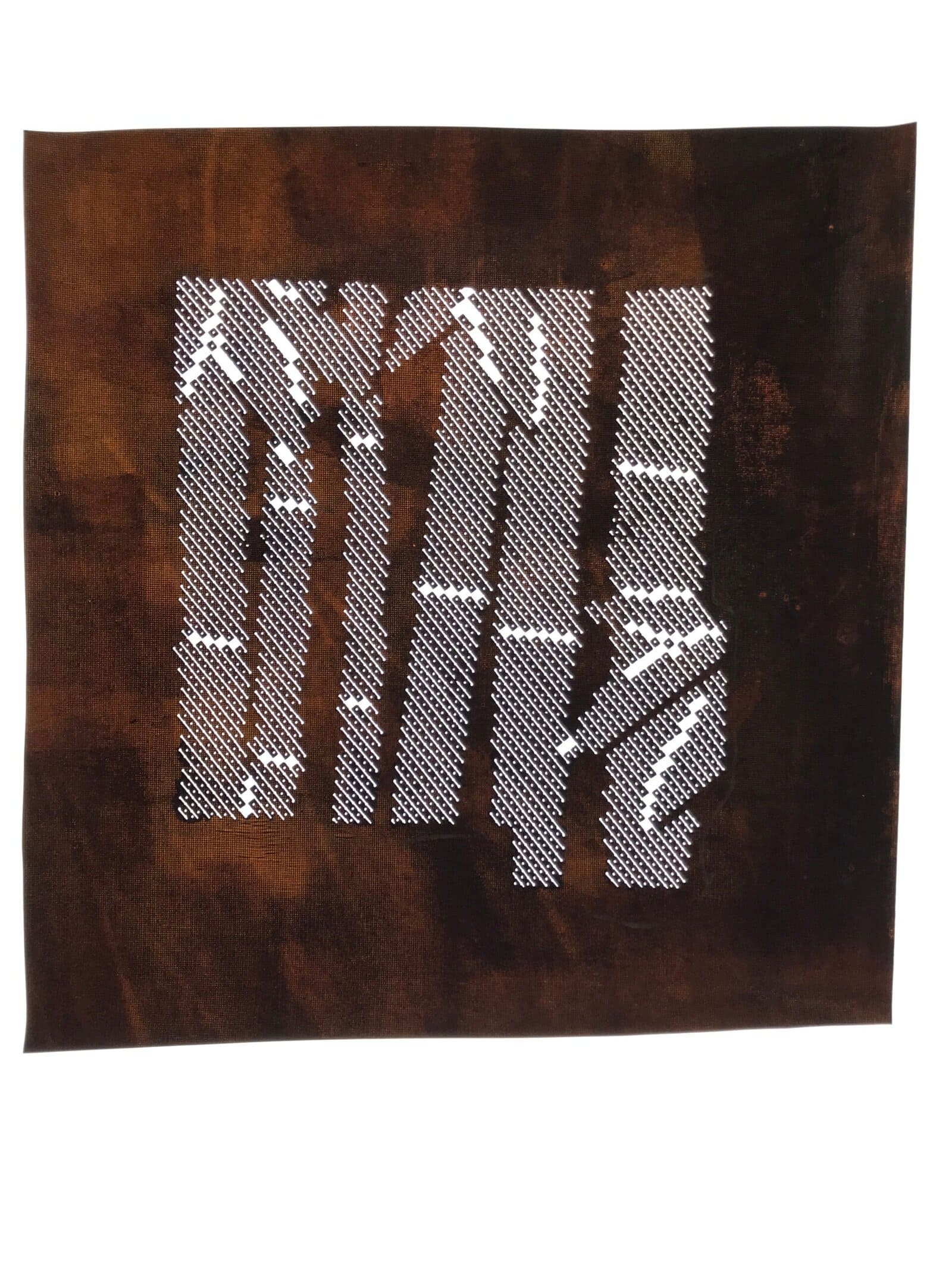 Japanese Katagami Paper Kimono Stencil Vtg Katazome Bamboo Dot Shochikubai A813