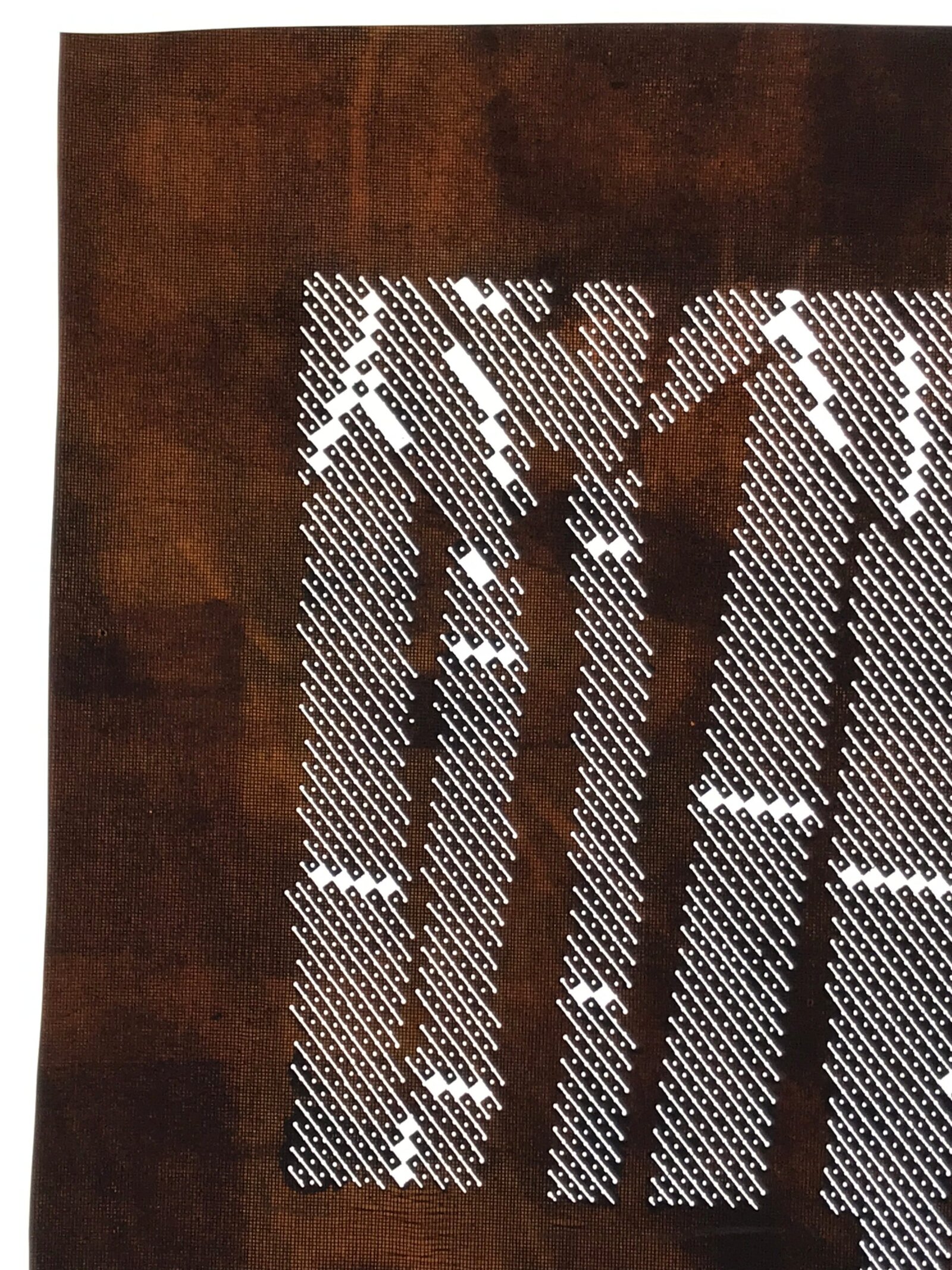 Japanese Katagami Paper Kimono Stencil Vtg Katazome Bamboo Dot Shochikubai A813