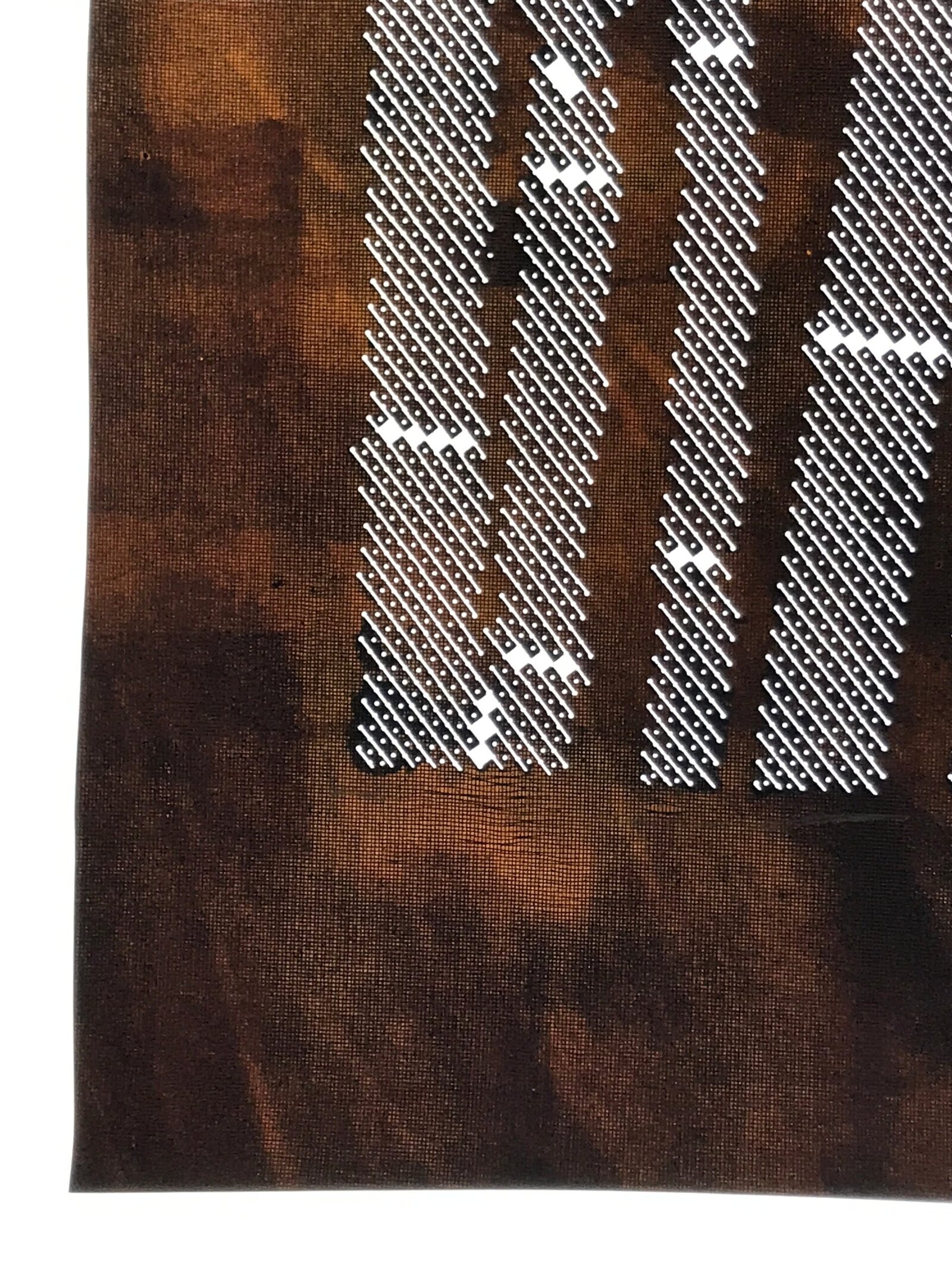 Japanese Katagami Paper Kimono Stencil Vtg Katazome Bamboo Dot Shochikubai A813