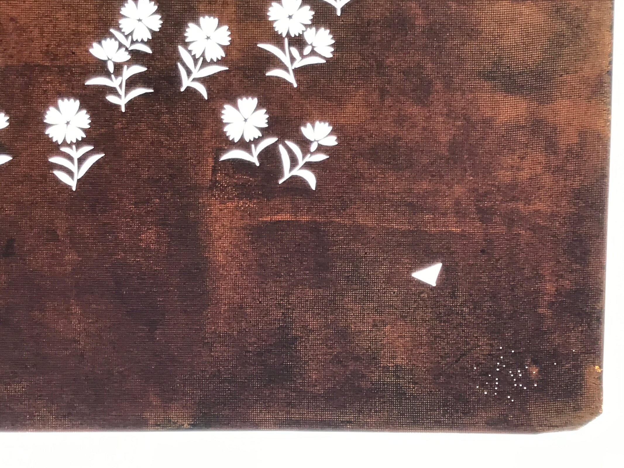 Japanese Katagami Paper Kimono Stencil Vtg Katazome Nadeshiko Carnations A811