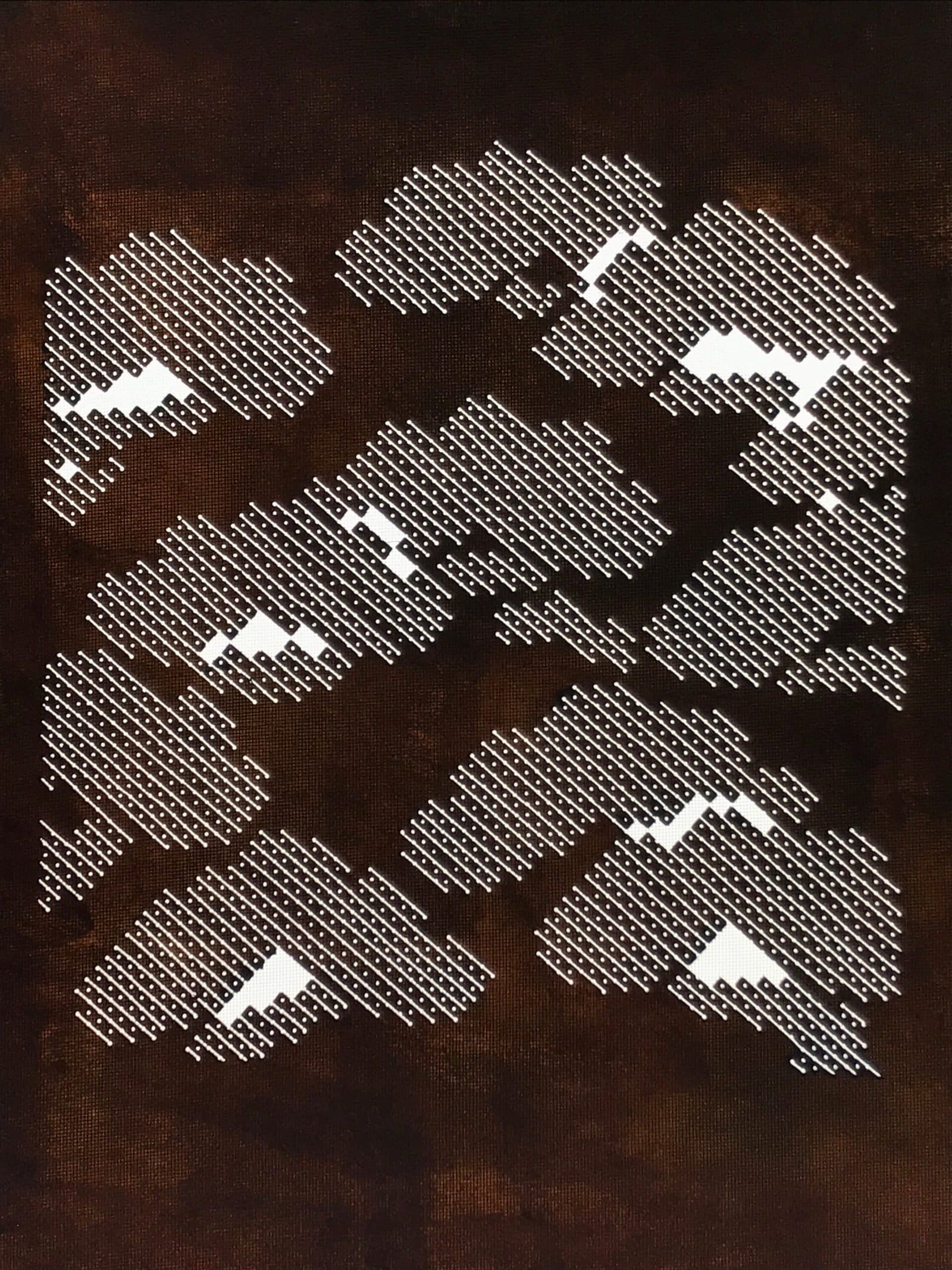 Japanese Katagami Paper Kimono Stencil Vtg Katazome Pine Dot Shochikubai A817