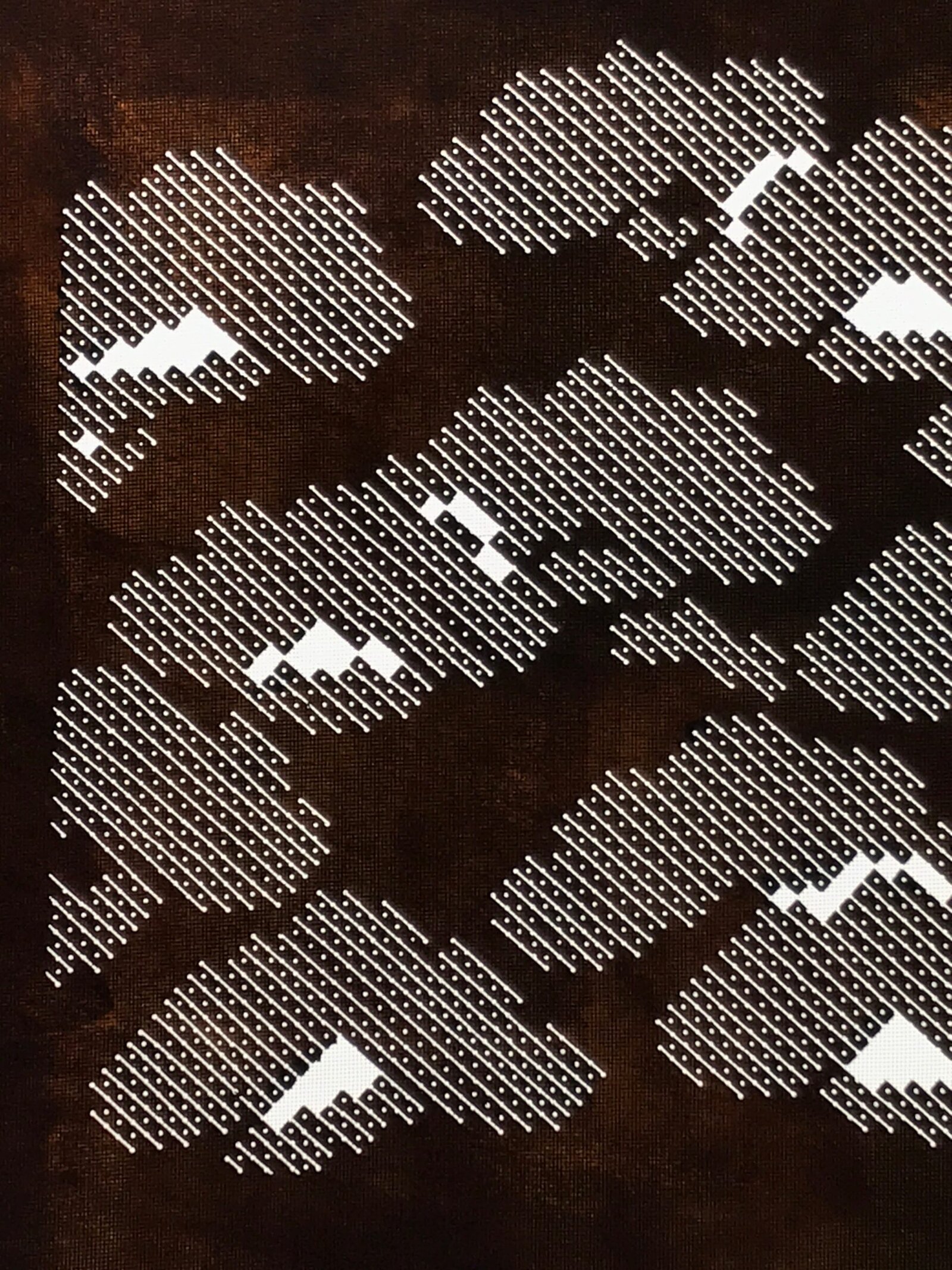 Japanese Katagami Paper Kimono Stencil Vtg Katazome Pine Dot Shochikubai A817