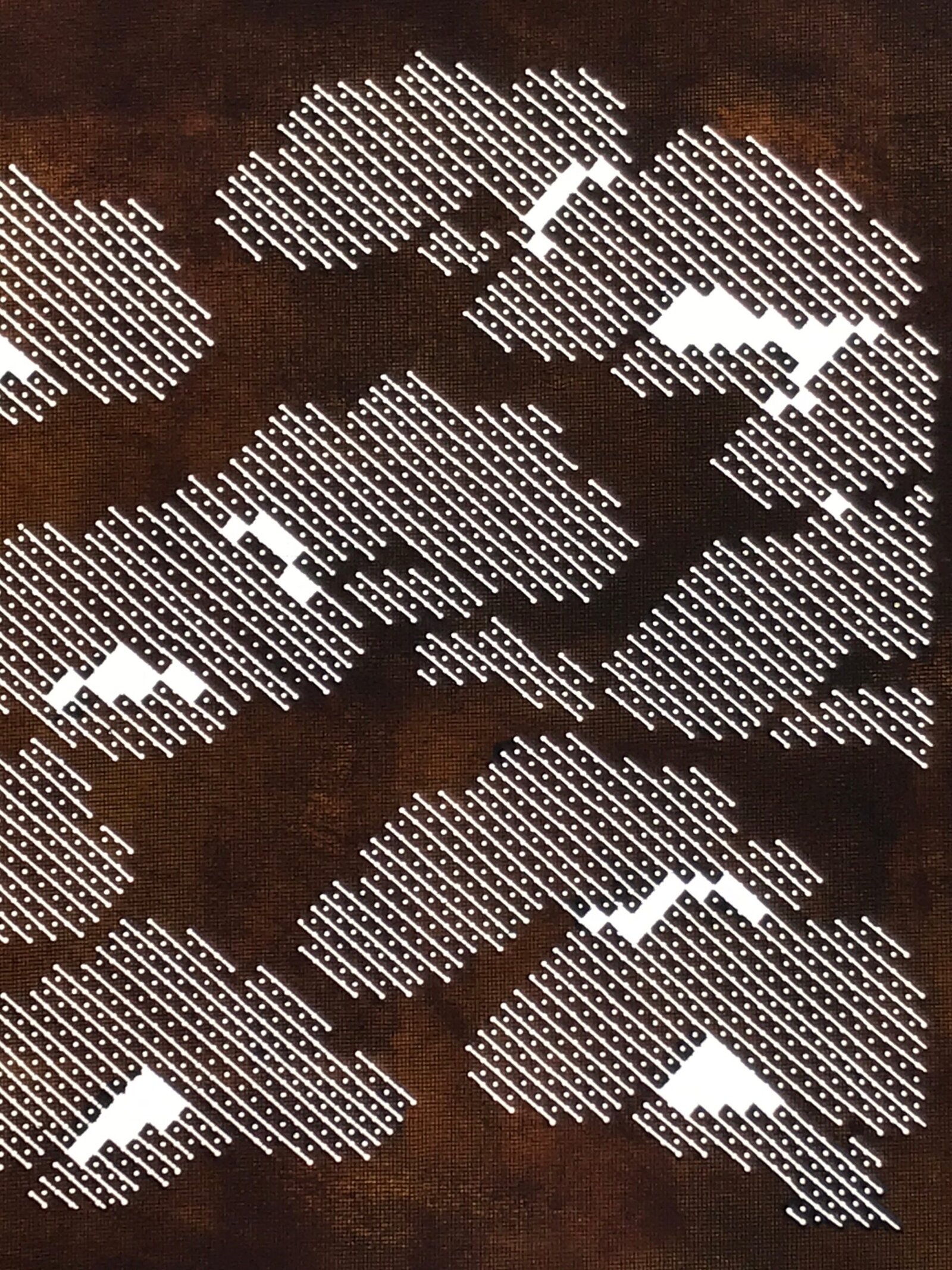 Japanese Katagami Paper Kimono Stencil Vtg Katazome Pine Dot Shochikubai A817