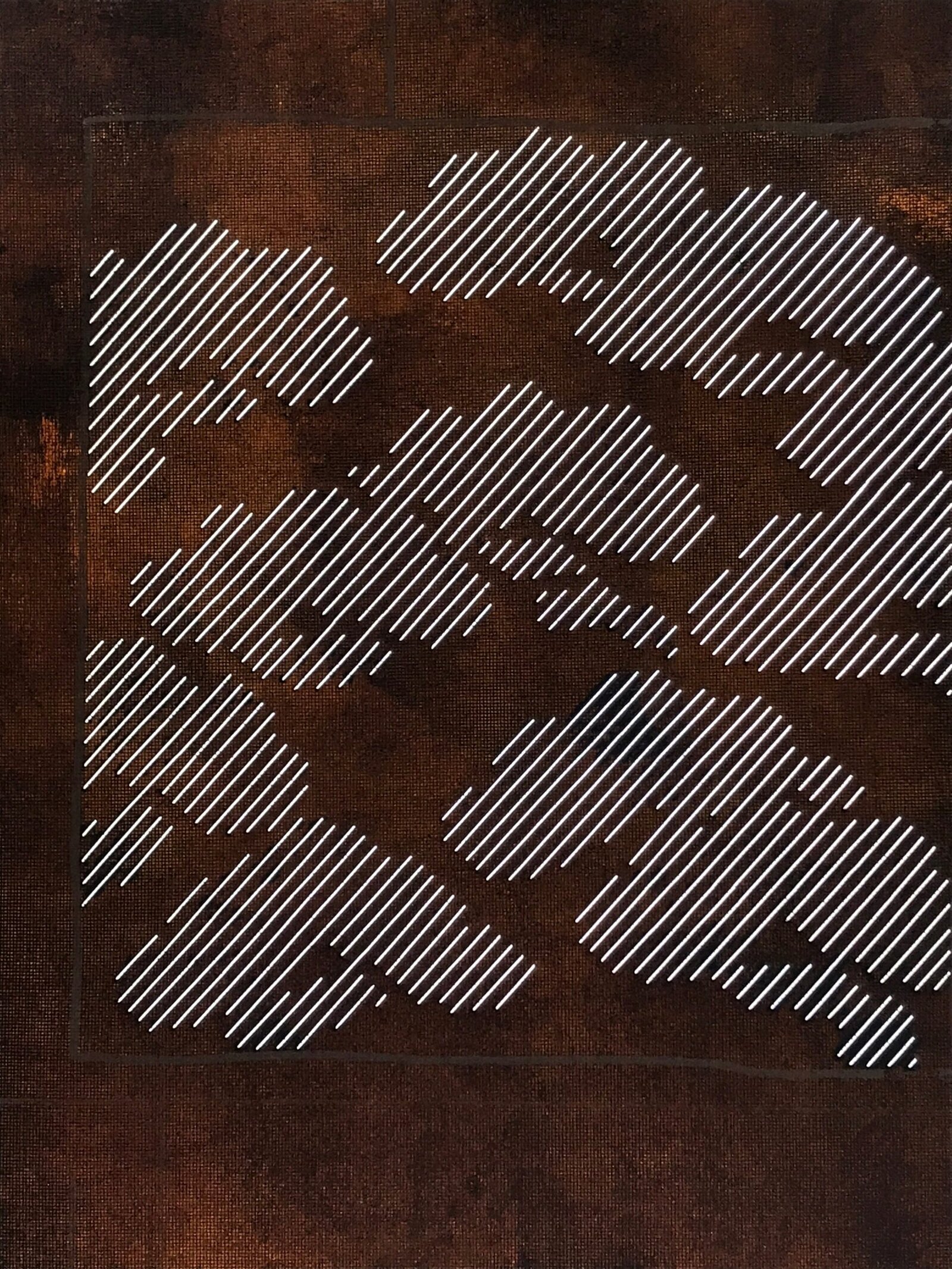 Japanese Katagami Paper Kimono Stencil Vtg Katazome Pine Line Shochikubai A816