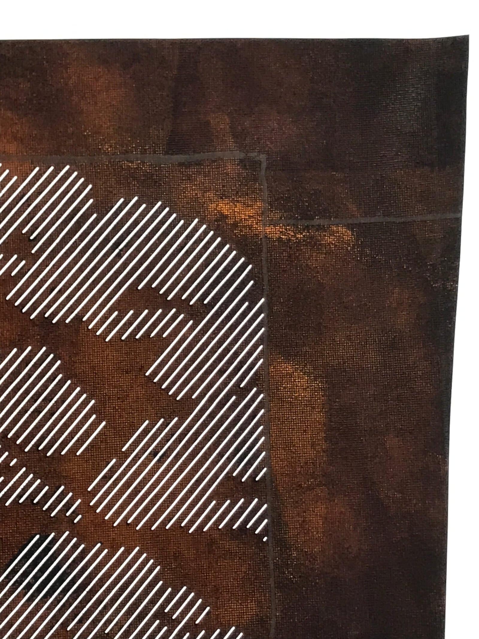 Japanese Katagami Paper Kimono Stencil Vtg Katazome Pine Line Shochikubai A816