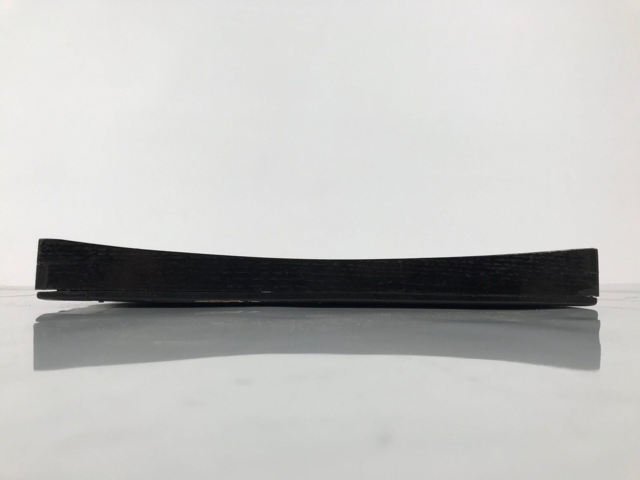 Japanese Lacquered Wood Serving Tray Obon Vtg Square Curved Red Edge Black L570