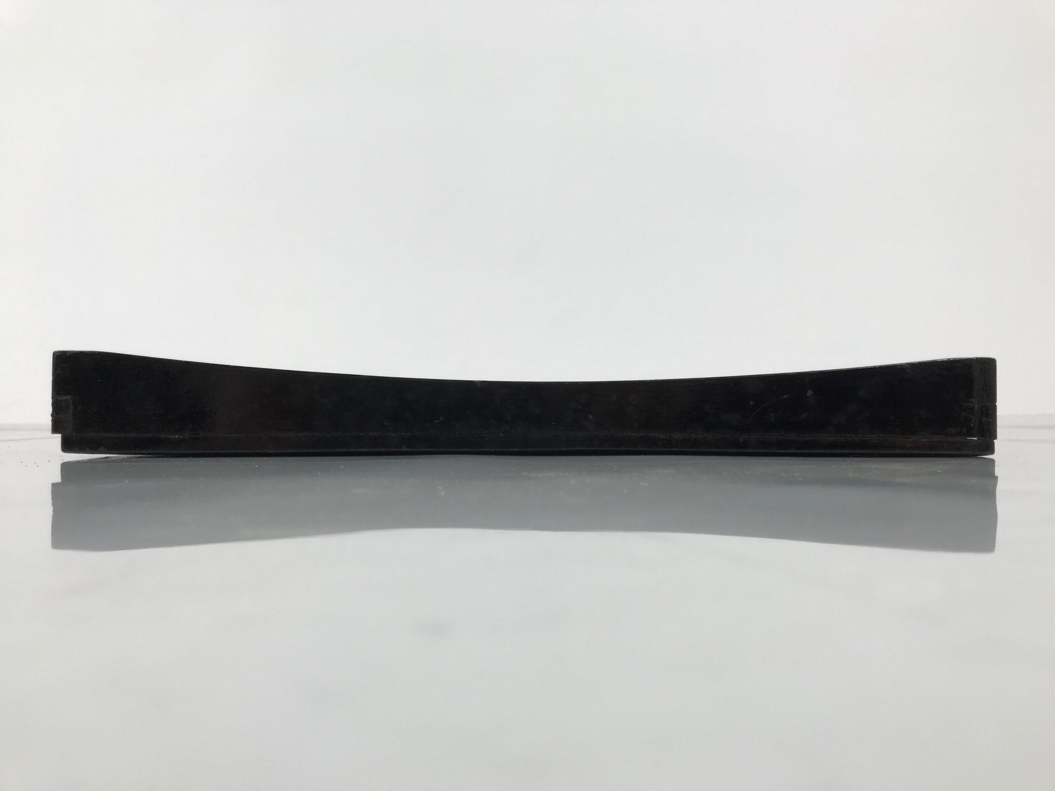 Japanese Lacquered Wood Serving Tray Obon Vtg Square Curved Red Edge Black L571