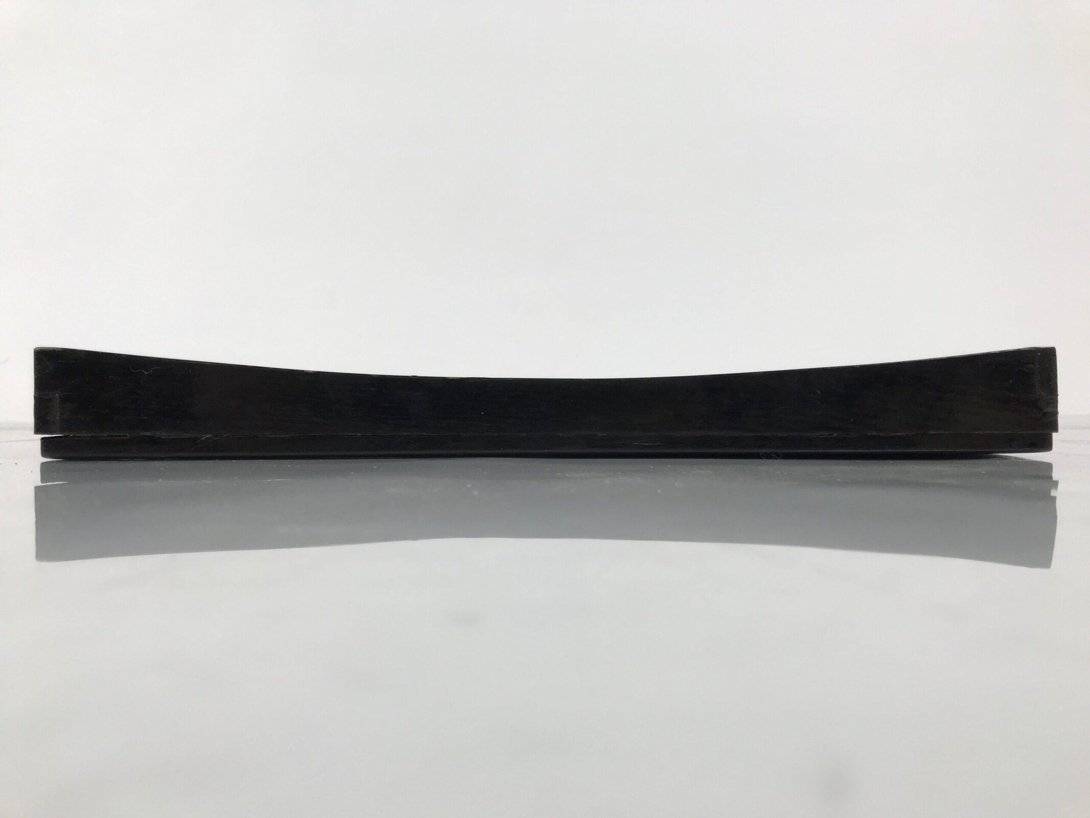 Japanese Lacquered Wood Serving Tray Obon Vtg Square Curved Red Edge Black L571