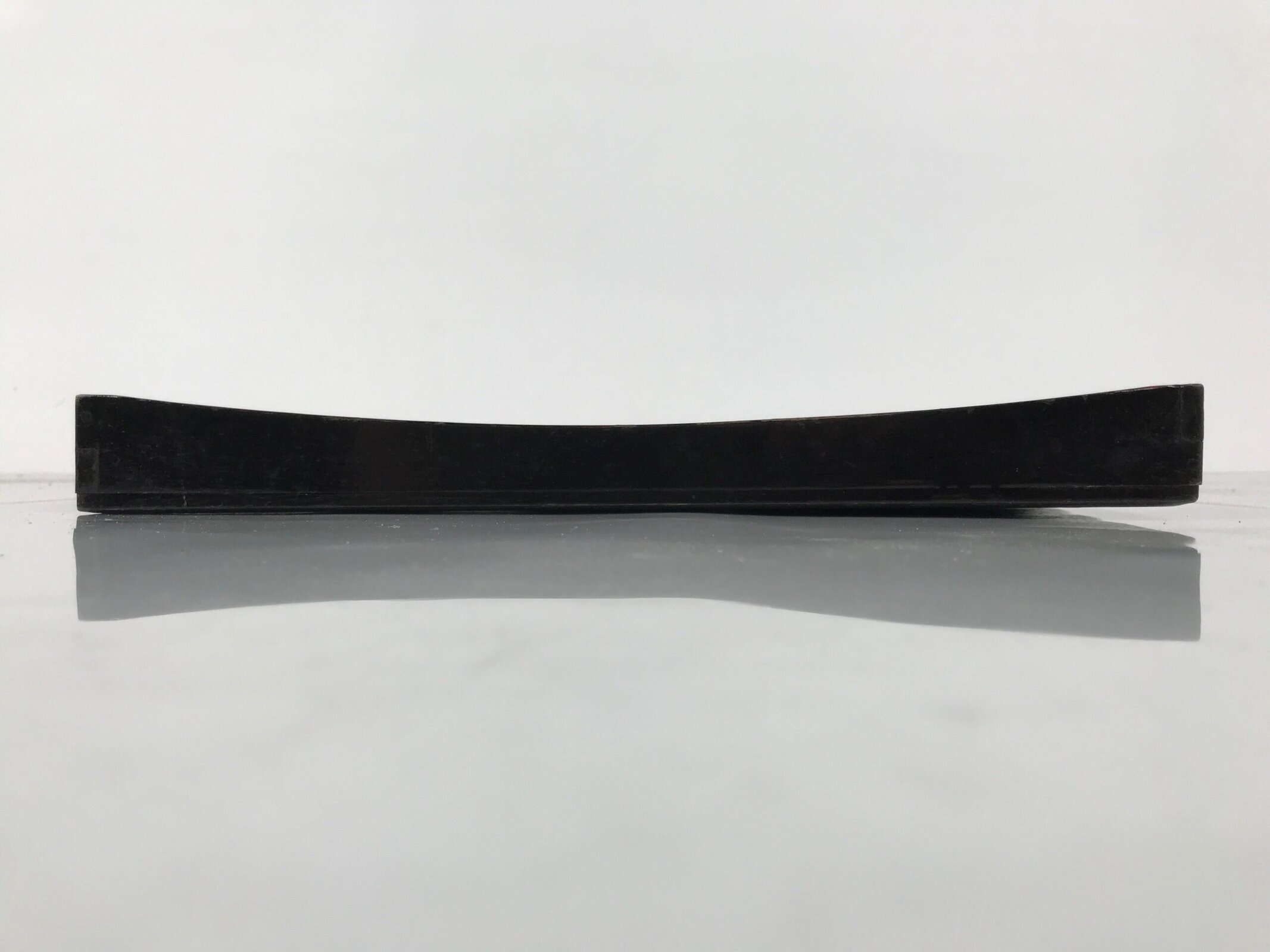 Japanese Lacquered Wood Serving Tray Obon Vtg Square Curved Red Edge Black L573