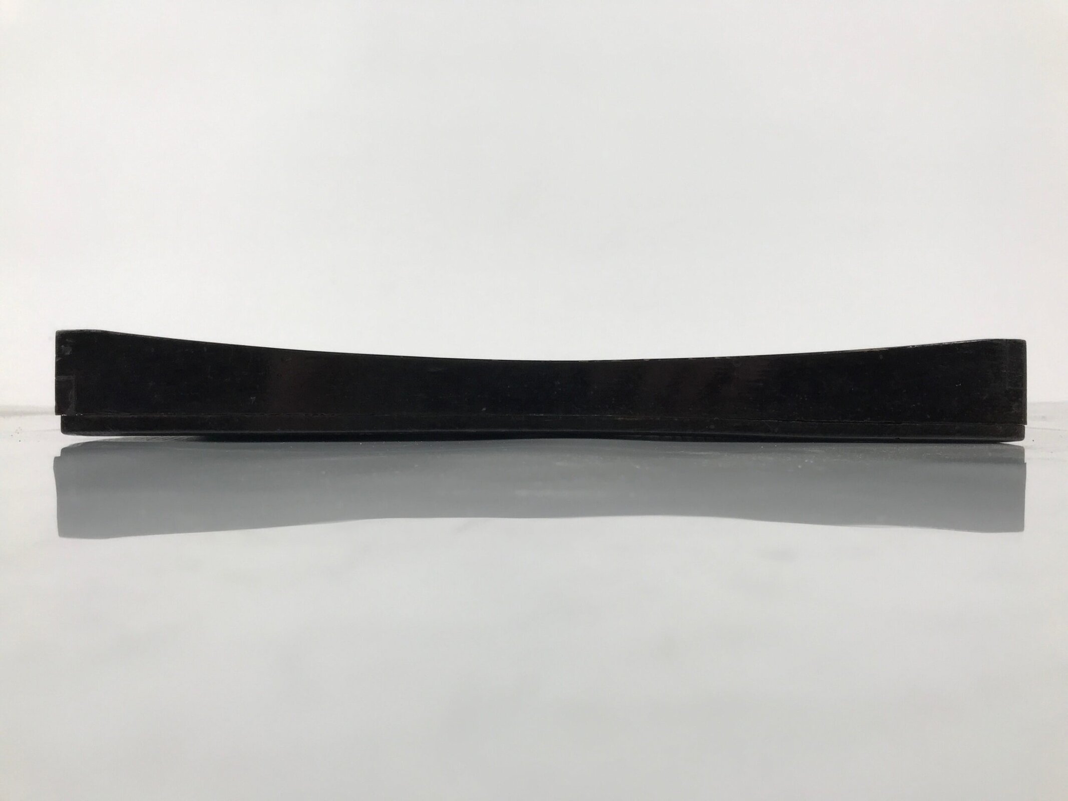 Japanese Lacquered Wood Serving Tray Obon Vtg Square Curved Red Edge Black L573