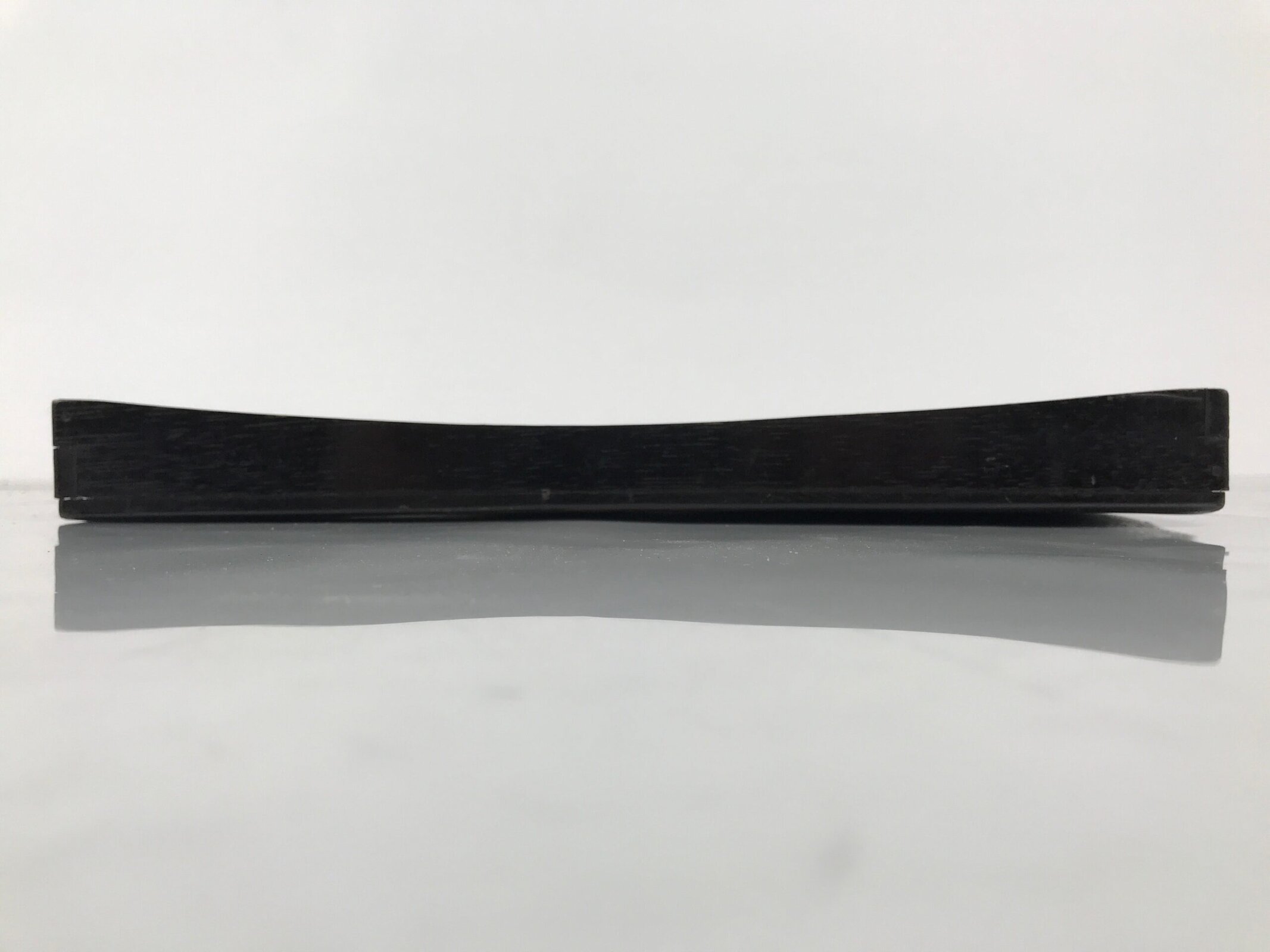 Japanese Lacquered Wood Serving Tray Obon Vtg Square Curved Red Edge Black L576