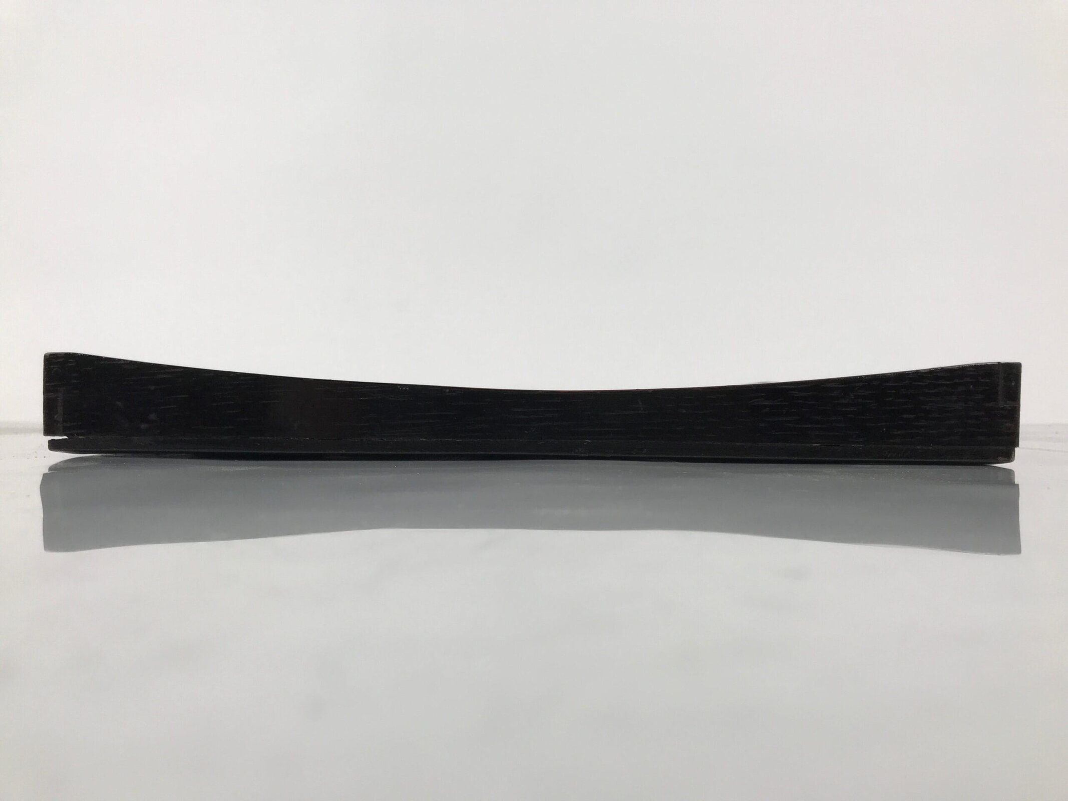 Japanese Lacquered Wood Serving Tray Obon Vtg Square Curved Red Edge Black L578