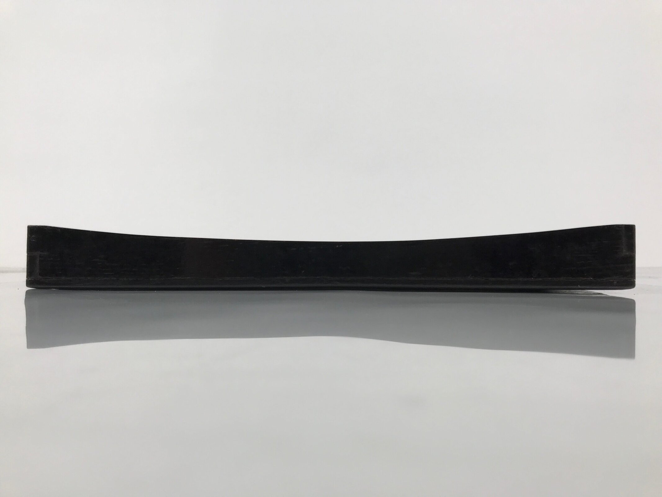 Japanese Lacquered Wood Serving Tray Obon Vtg Square Curved Red Edge Black L581