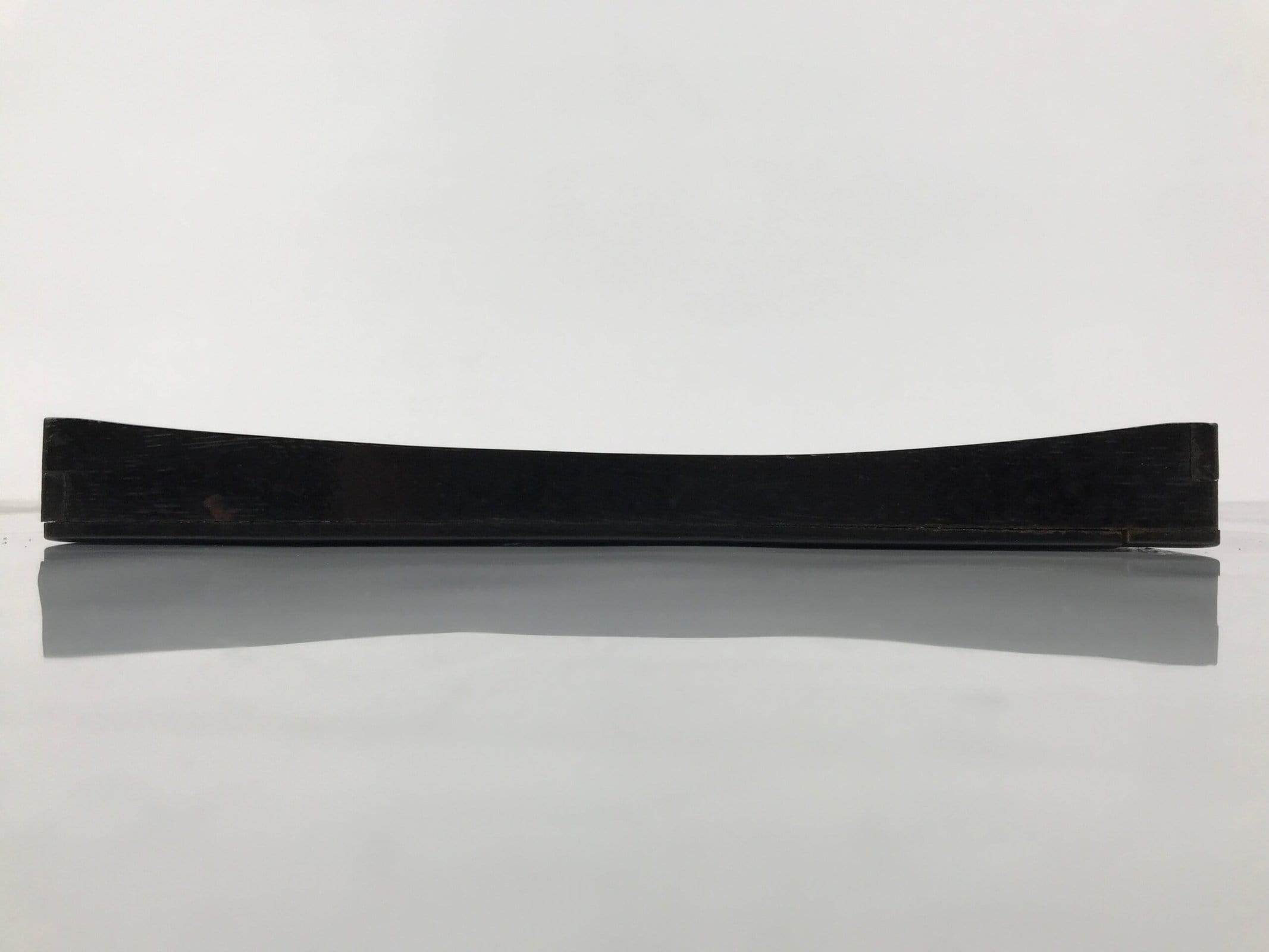 Japanese Lacquered Wood Serving Tray Obon Vtg Square Curved Red Edge Black L581