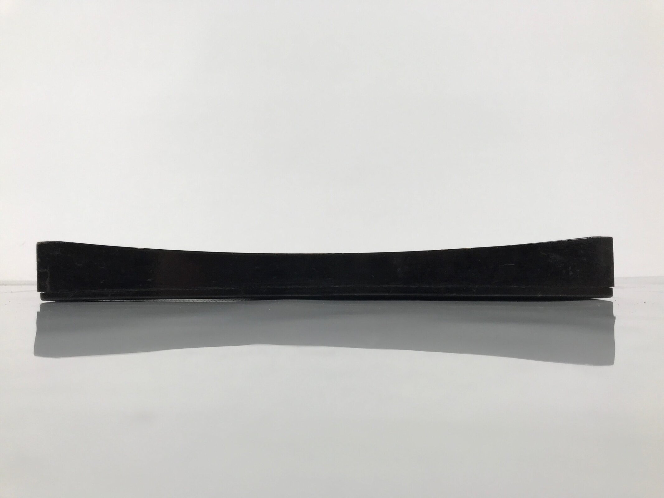 Japanese Lacquered Wood Serving Tray Obon Vtg Square Curved Red Edge Black L583