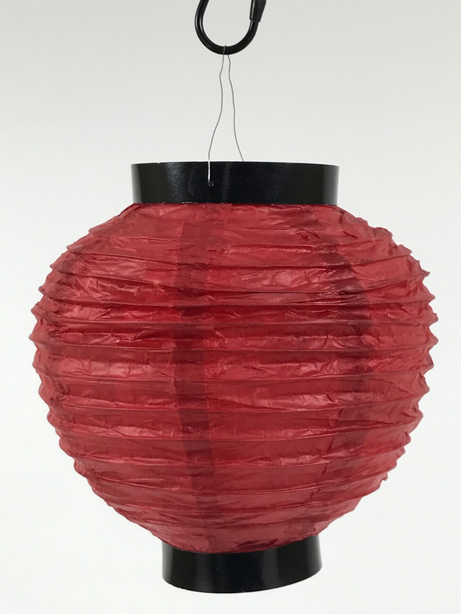 Japanese Paper Hanging Lantern Vtg Chochin Candle Holder Small Round Pink LT101