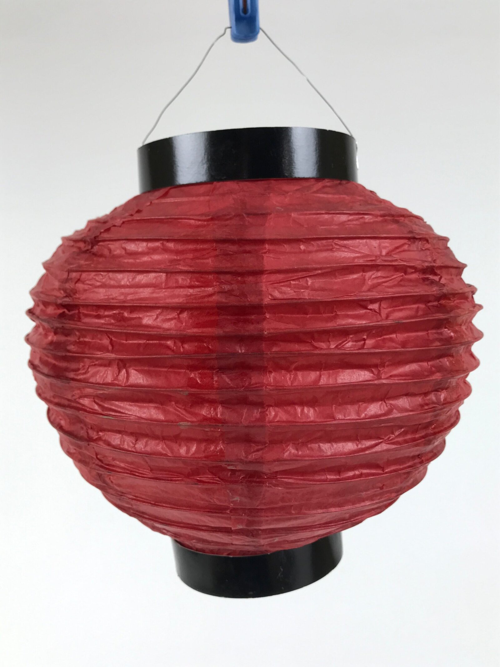 Japanese Paper Hanging Lantern Vtg Chochin Candle Holder Small Round Pink LT104