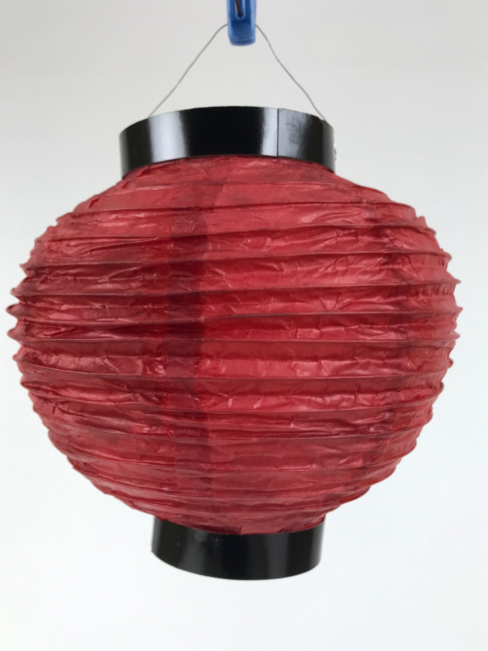 Japanese Paper Hanging Lantern Vtg Chochin Candle Holder Small Round Pink LT104