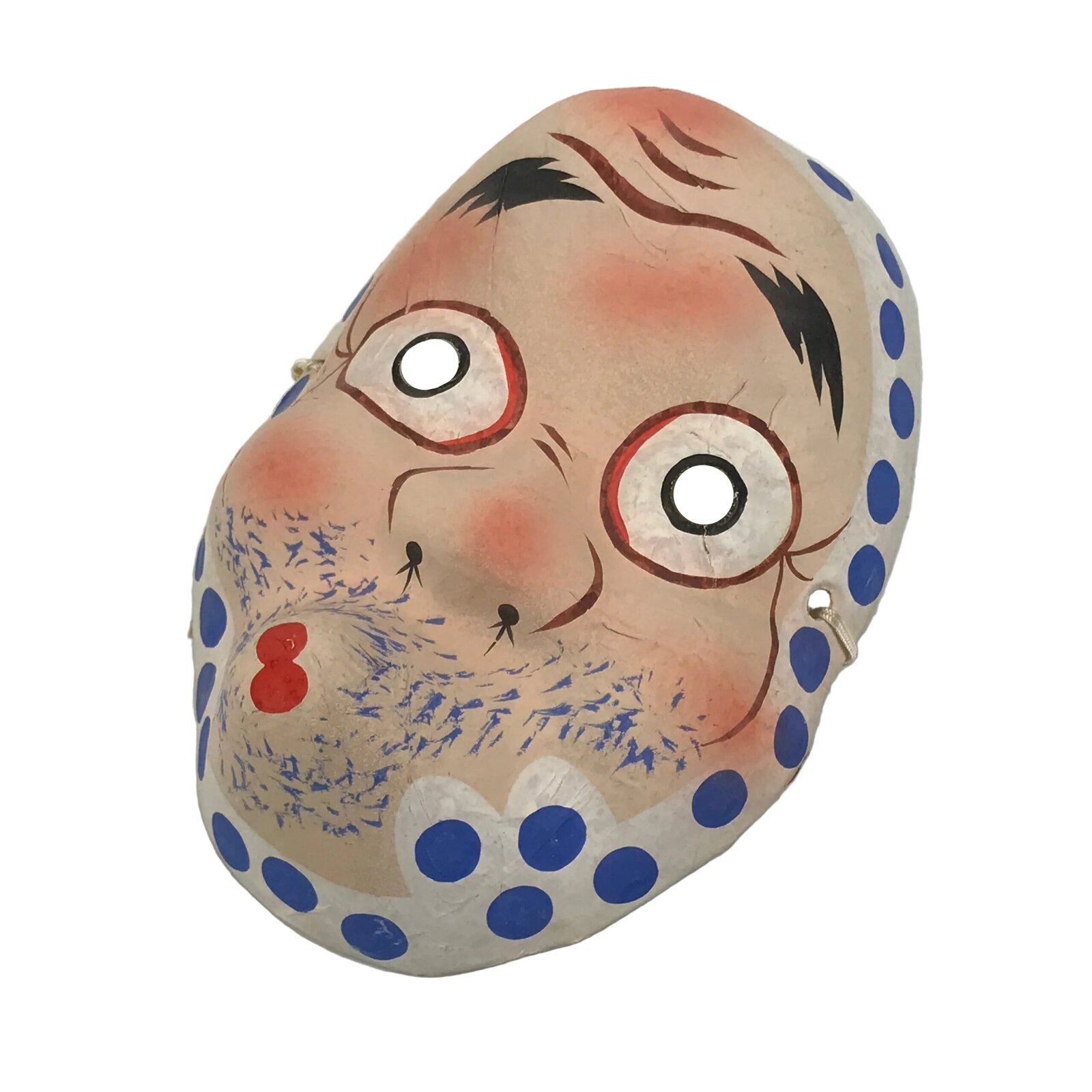 Japanese Paper Mache Noh Mask Hyottoko Vtg Comical Nohmen Kagura Dance OM103