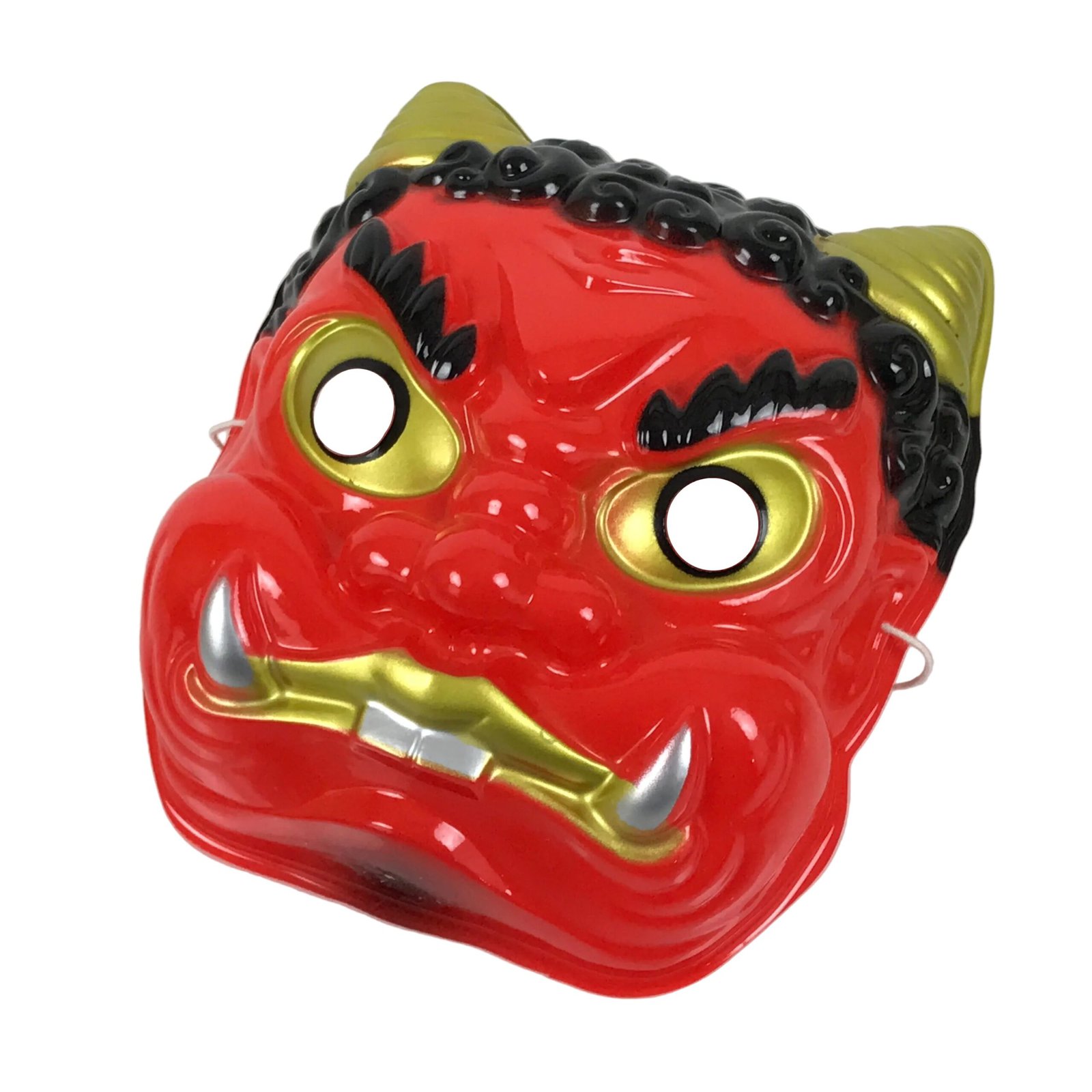 Japanese Resin Oni Costume Toy Mask Angry Ogre Omen Setsubun Red Gold OM101