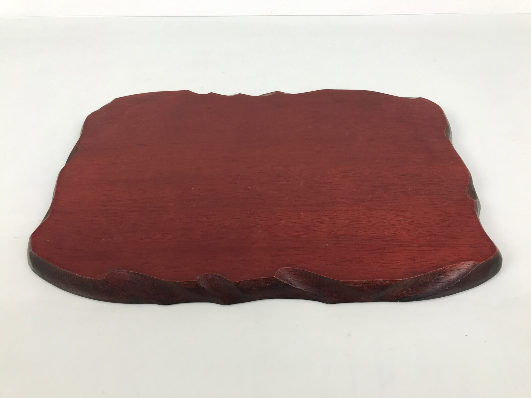 Japanese Wooden Flower Vase Stand Vtg Unique Kadai Board Ikebana Bonsai WT601